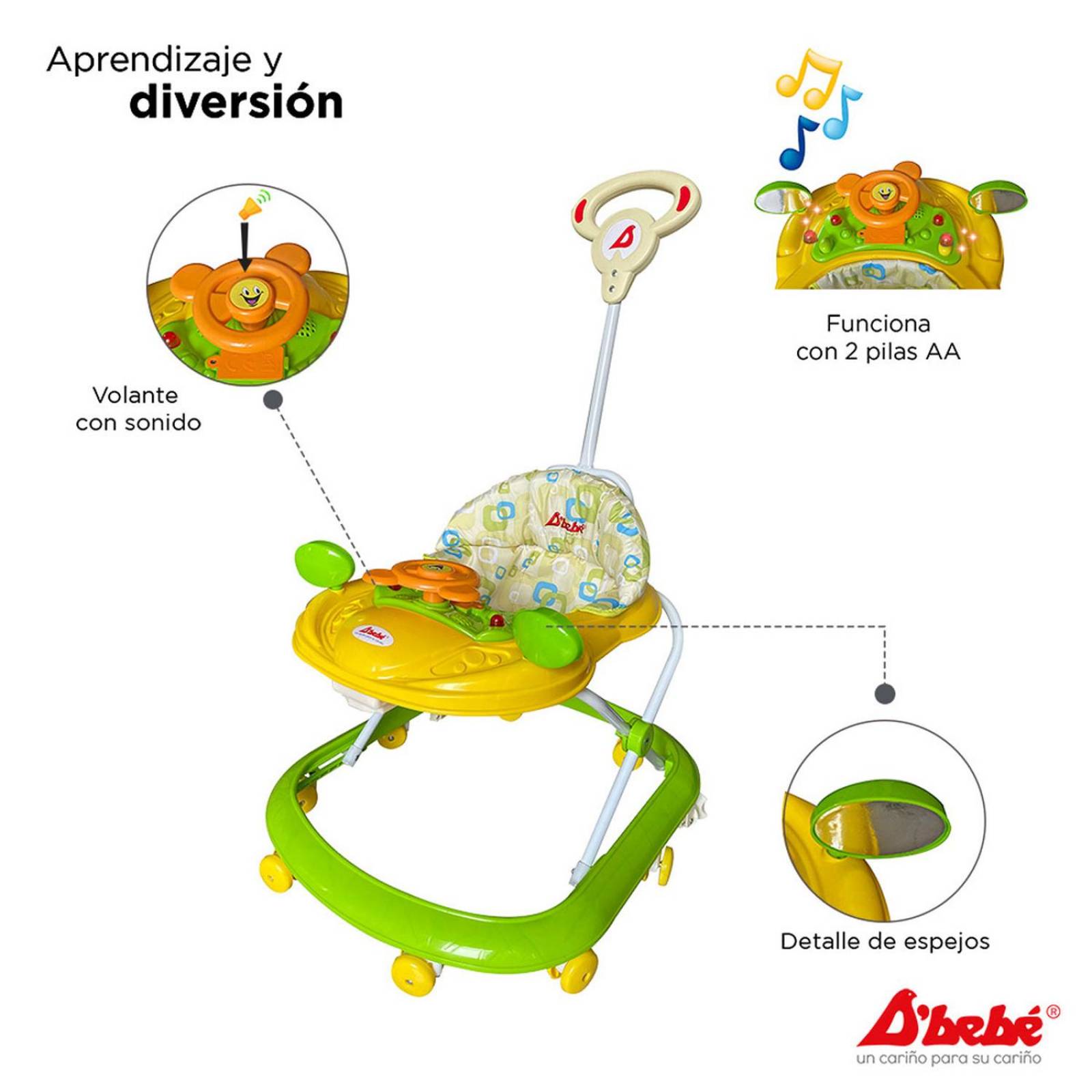 Andadera D'bebé Play Unisex de 6 meses Max 12kg Amarillo