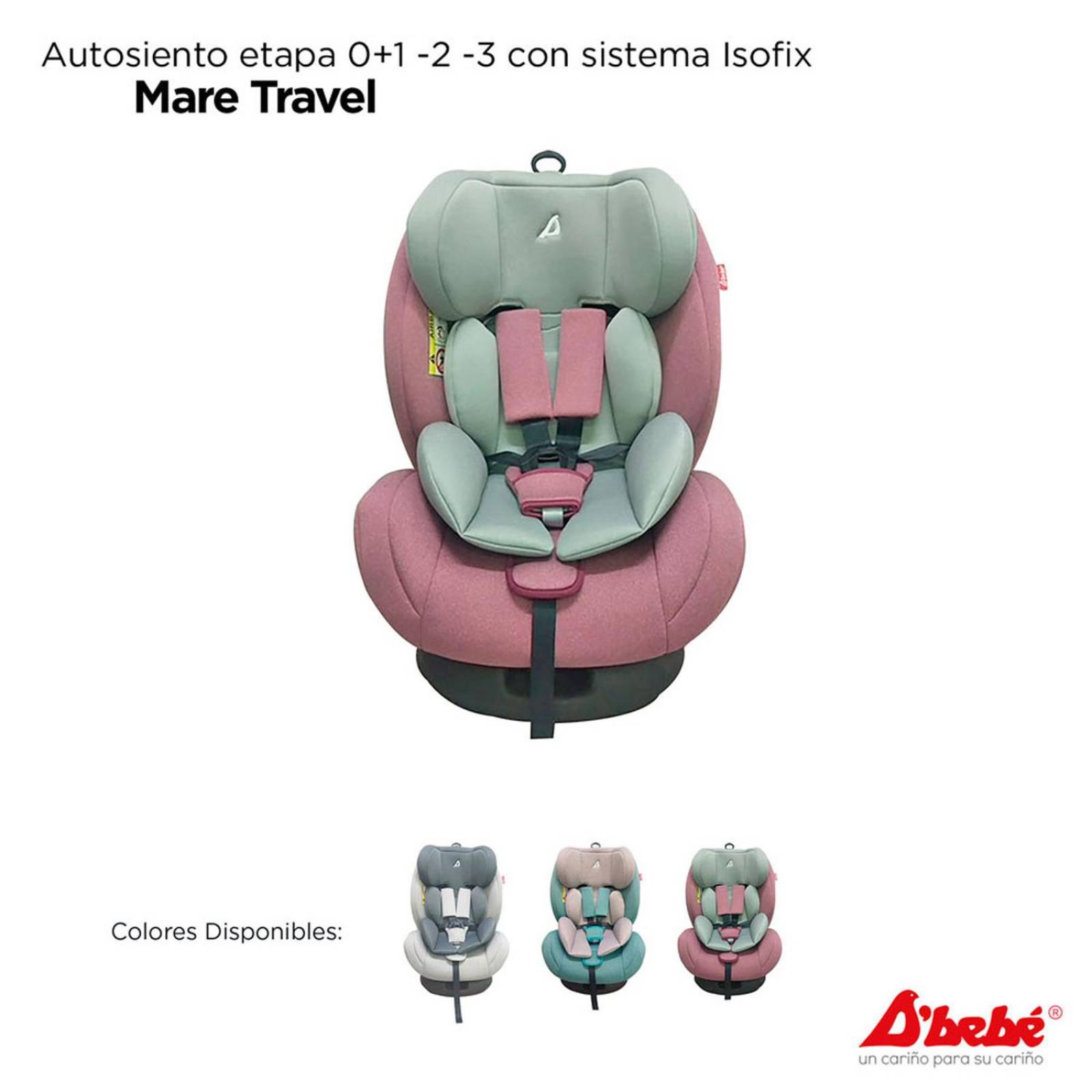 Portabebe Autoasiento D Bebe Mai Travel 3 En 1 Color Rosa