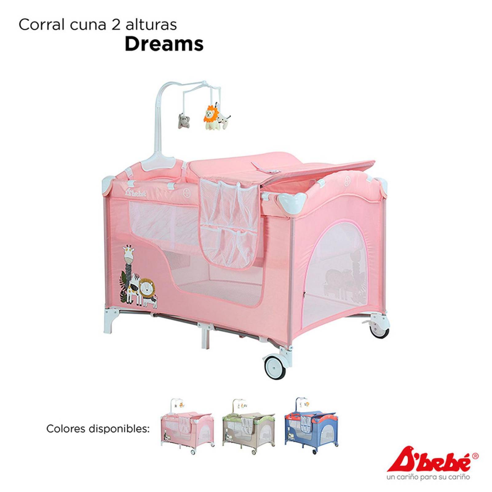 Corral Cuna D'bebé Dreams Unisex de 0 a 36 meses Rosa