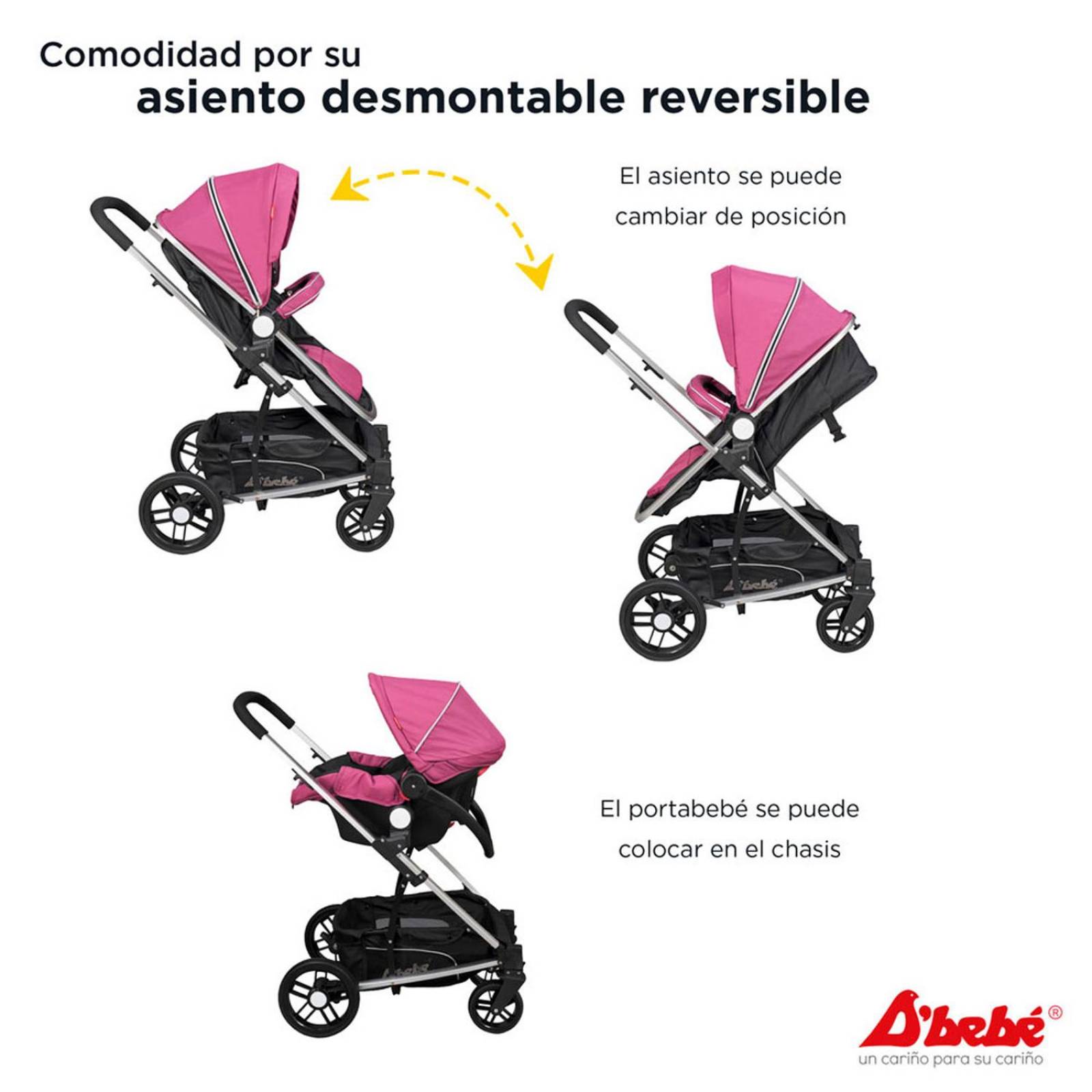 Set Carriola D'bebé Travel System Crown de 0 a 36 meses Morado