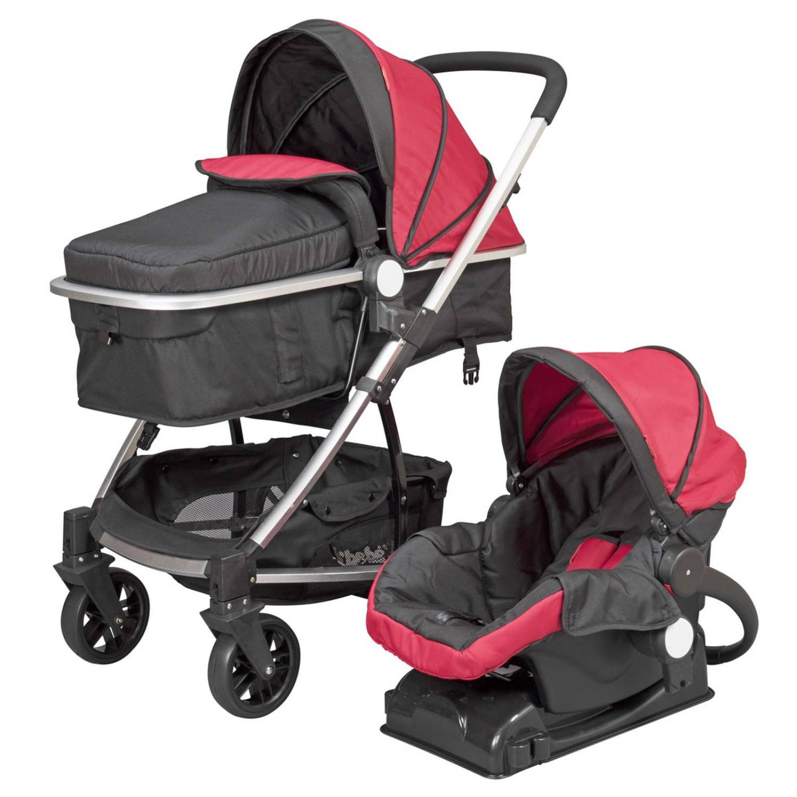 Set Carriola D'bebé Travel System Crown de 0 a 36 meses Rojo