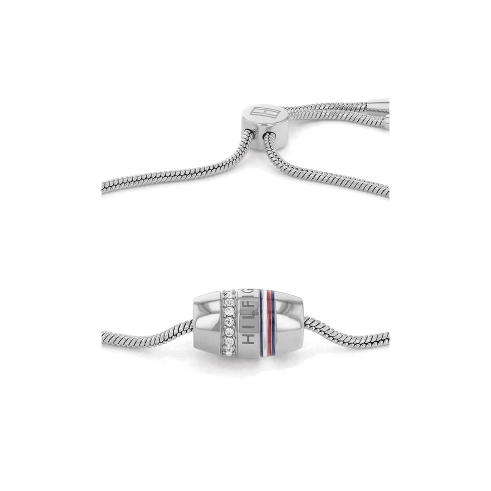 Pulsera Tommy Hilfiger Mesh Charm Plateado para Mujer 