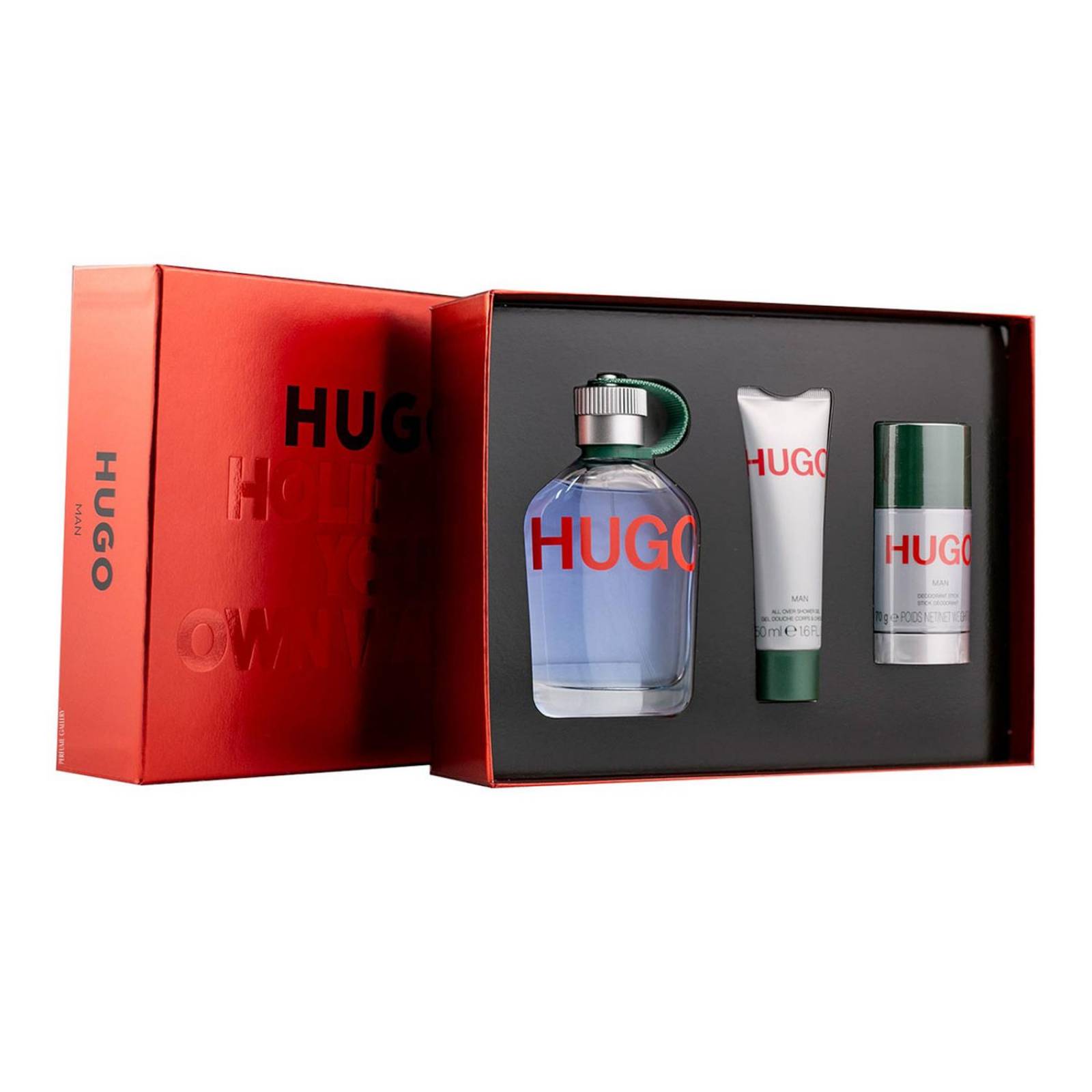 Set Perfume Hombre Hugo Boss Man 125ml EDT + Desodorante 75ml + Gel de Baño  50ml