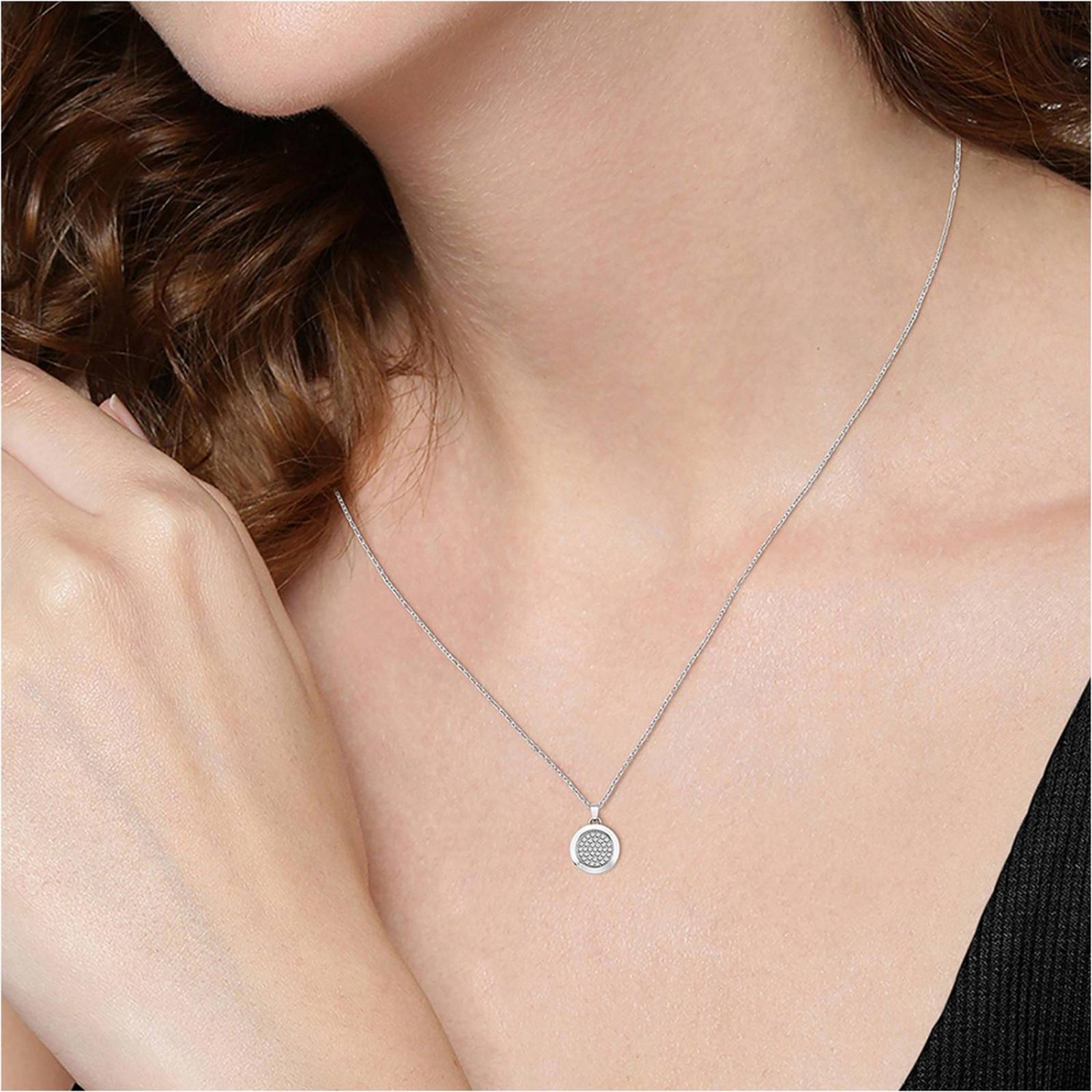 Collar Hugo Boss Medallion Plateado para Mujer 