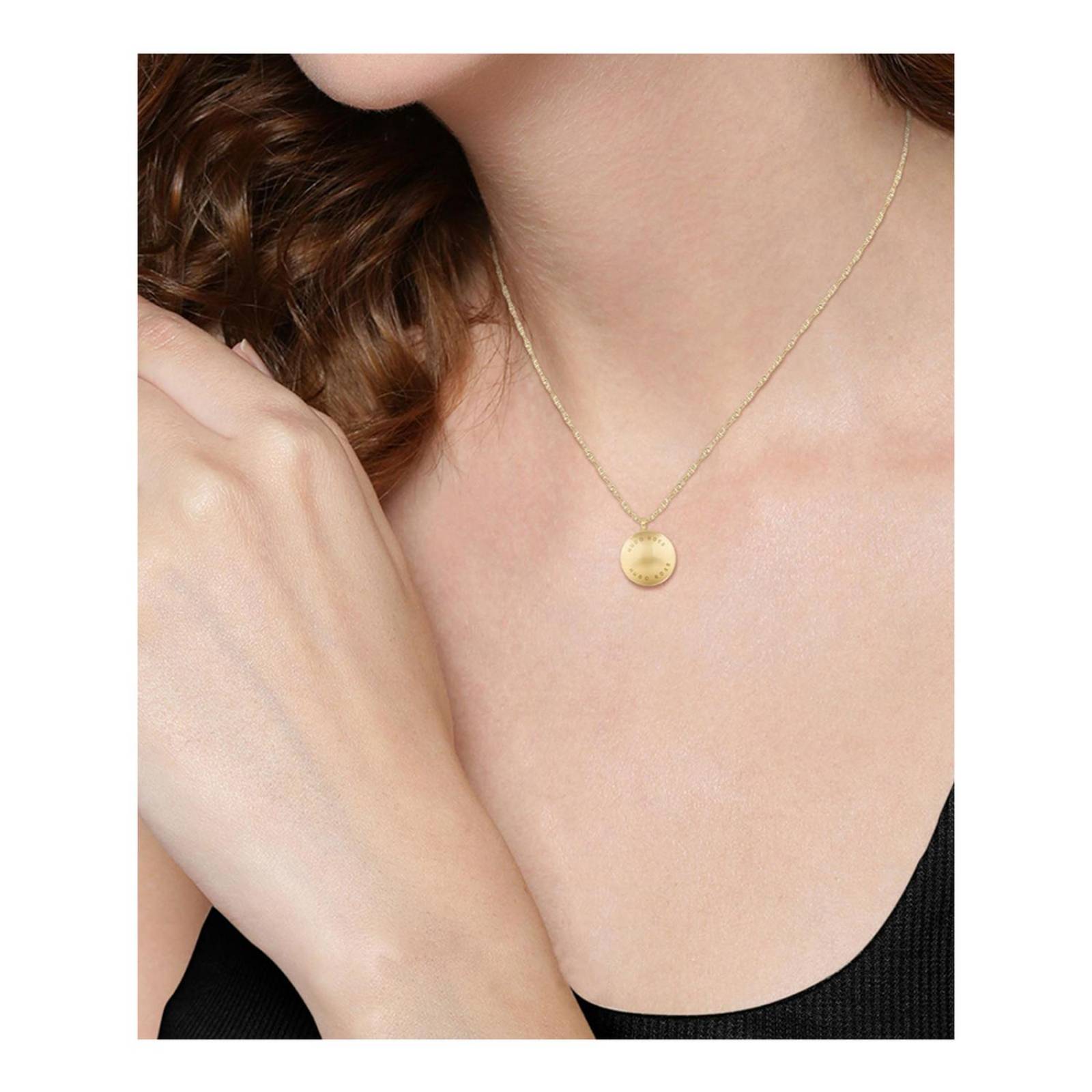 Collar Hugo Boss Medallion Dorado para Mujer 