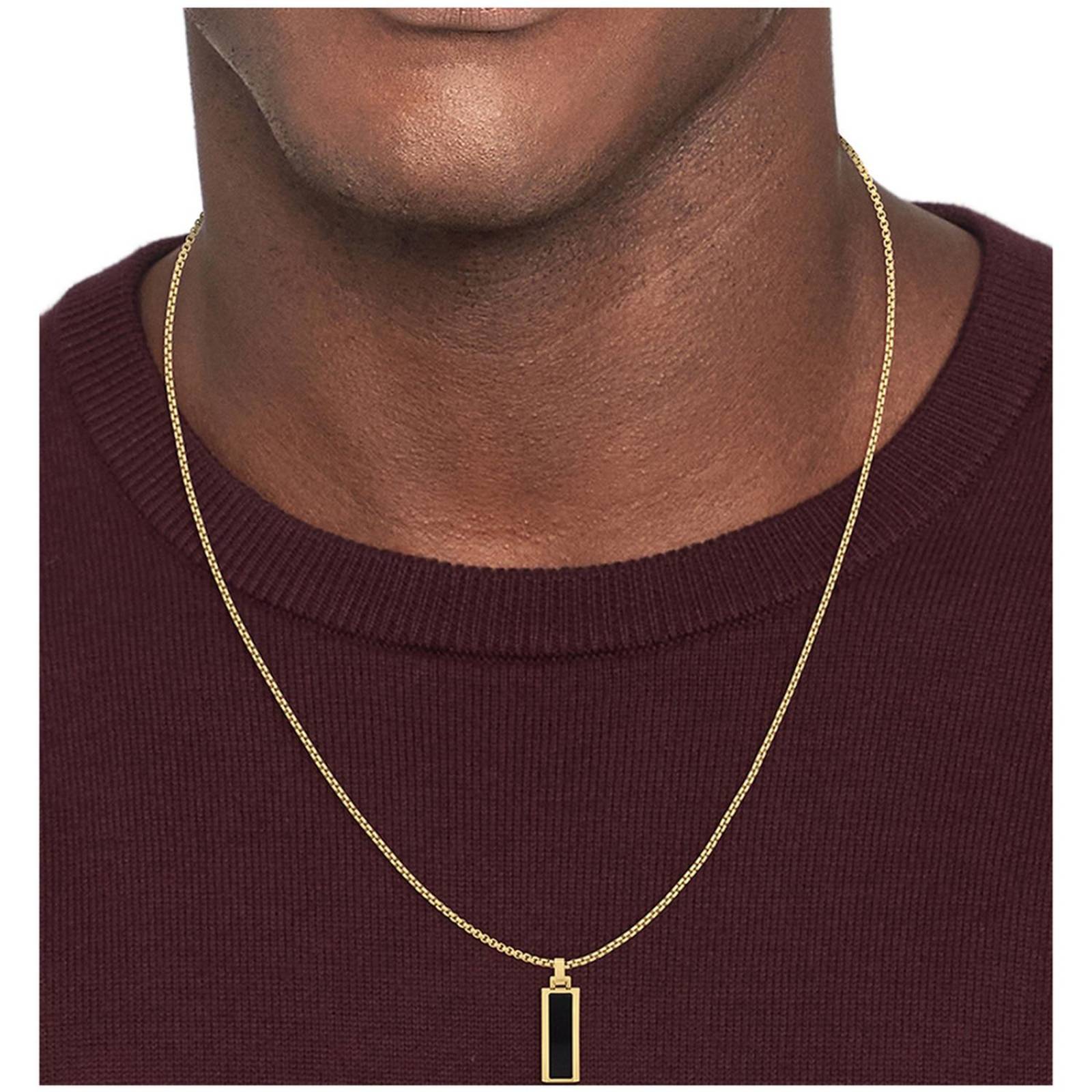 Collar Tommy Hilfiger Semi Precious Acero Chapa Oro Hombre 
