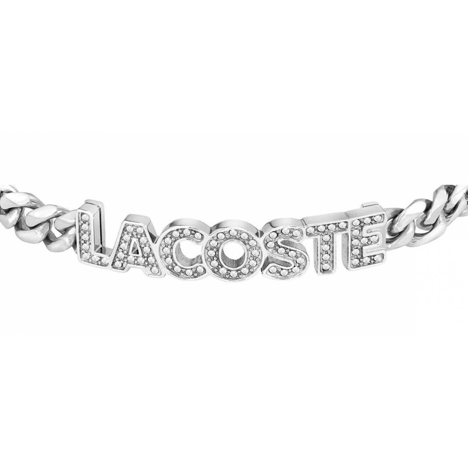 Pulsera Lacoste Script Acero Inoxidable 2040062 Para Mujer