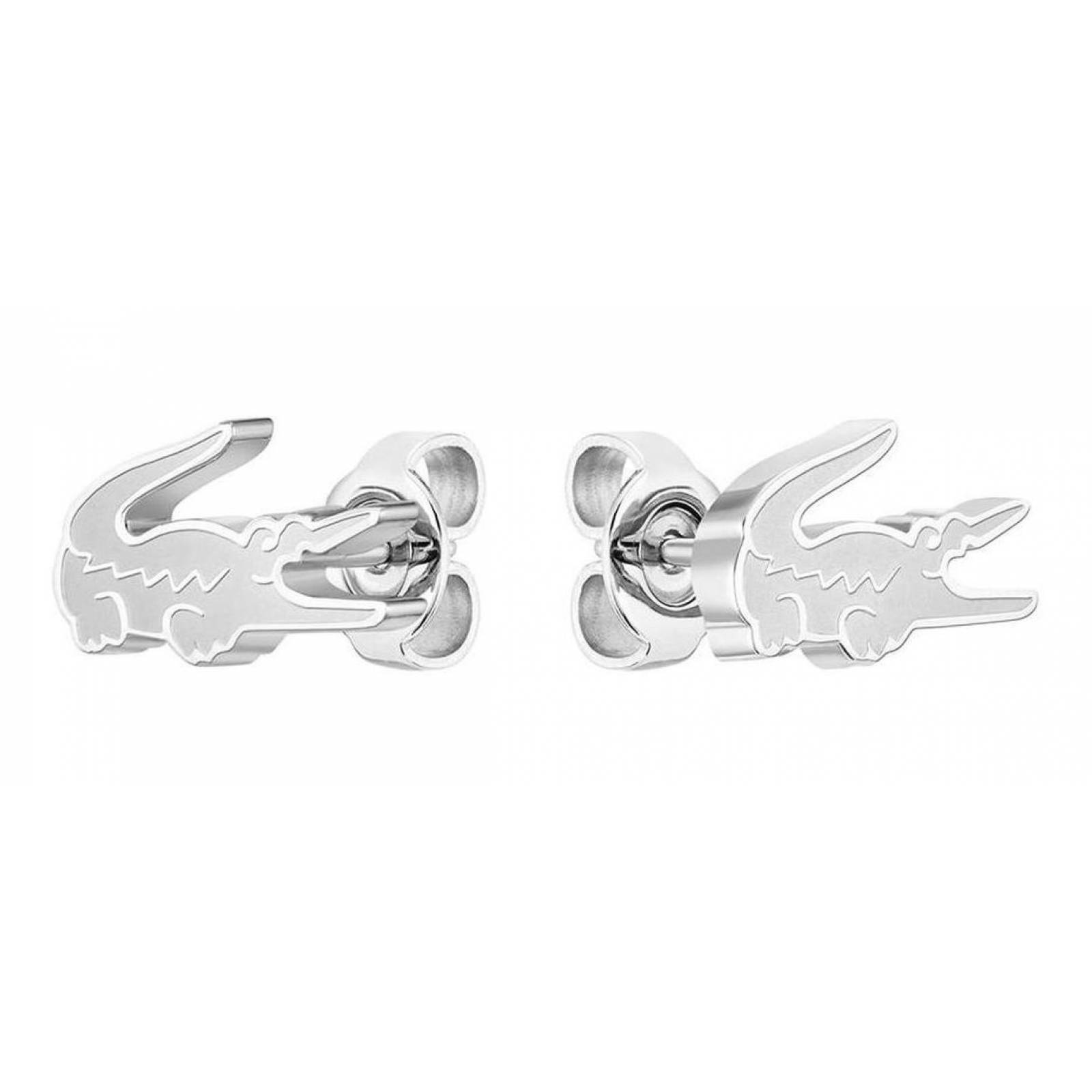 Aretes Lacoste Crocodile Acero Inoxidable 2040050 Para Mujer