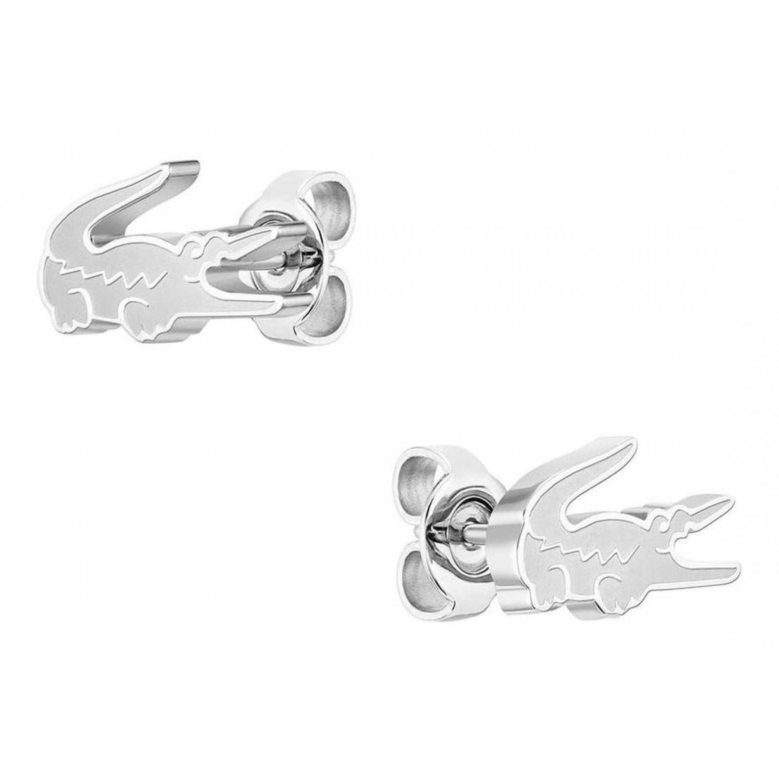 Aretes Lacoste Crocodile Acero Inoxidable 2040050 Para Mujer