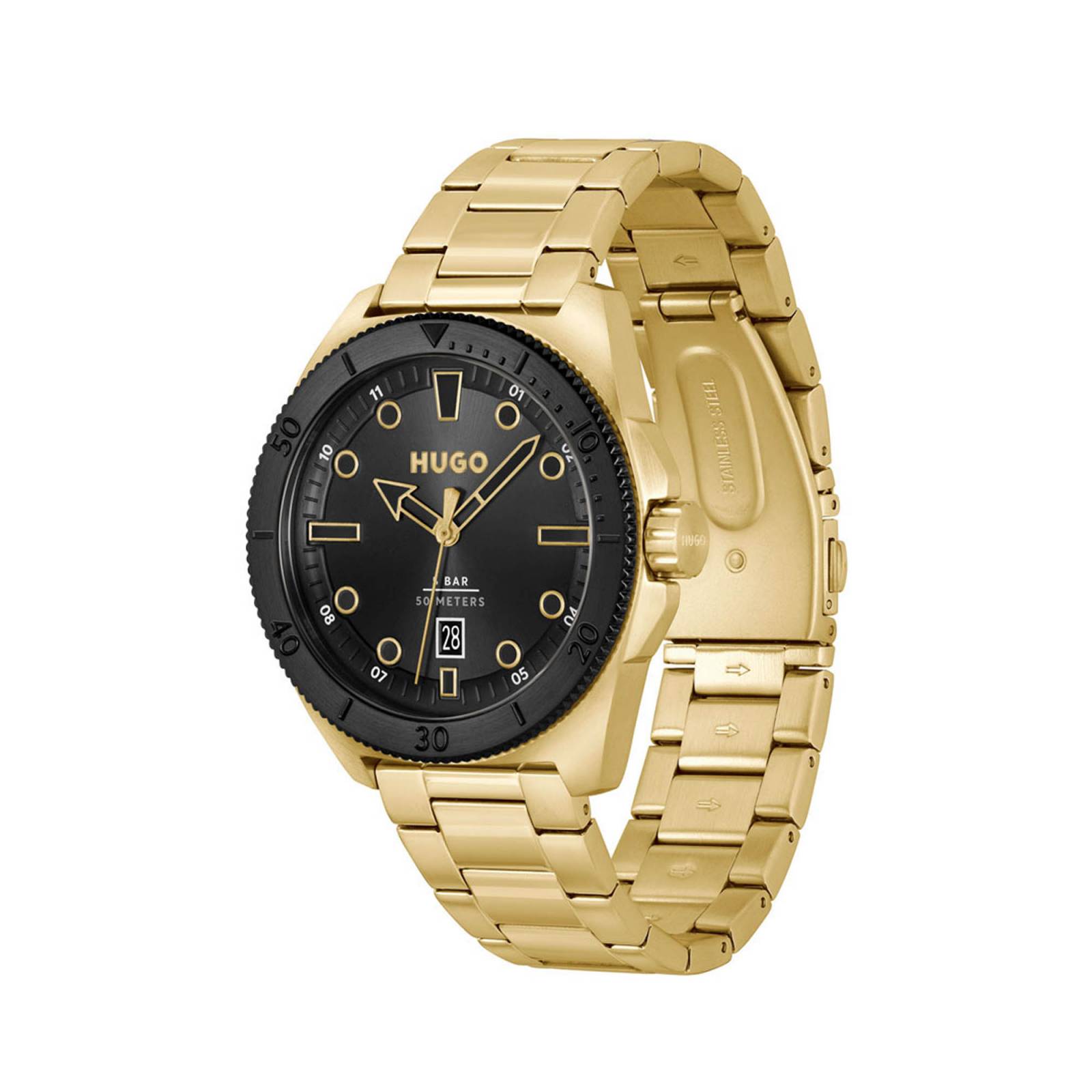 Reloj Hugo Boss Hombre Acero Chapado Oro 1530304 Num Visit