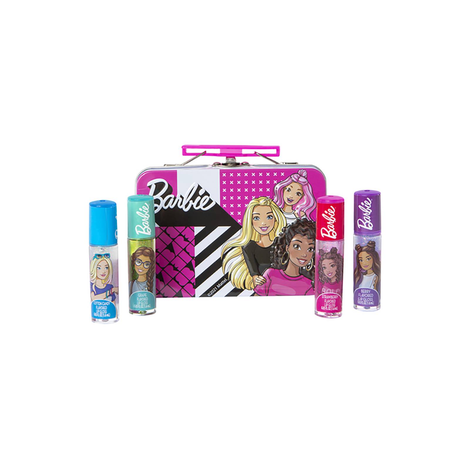 Set Labial Gloss Brillo Roll On Con Sabor 4 Piezas Barbie