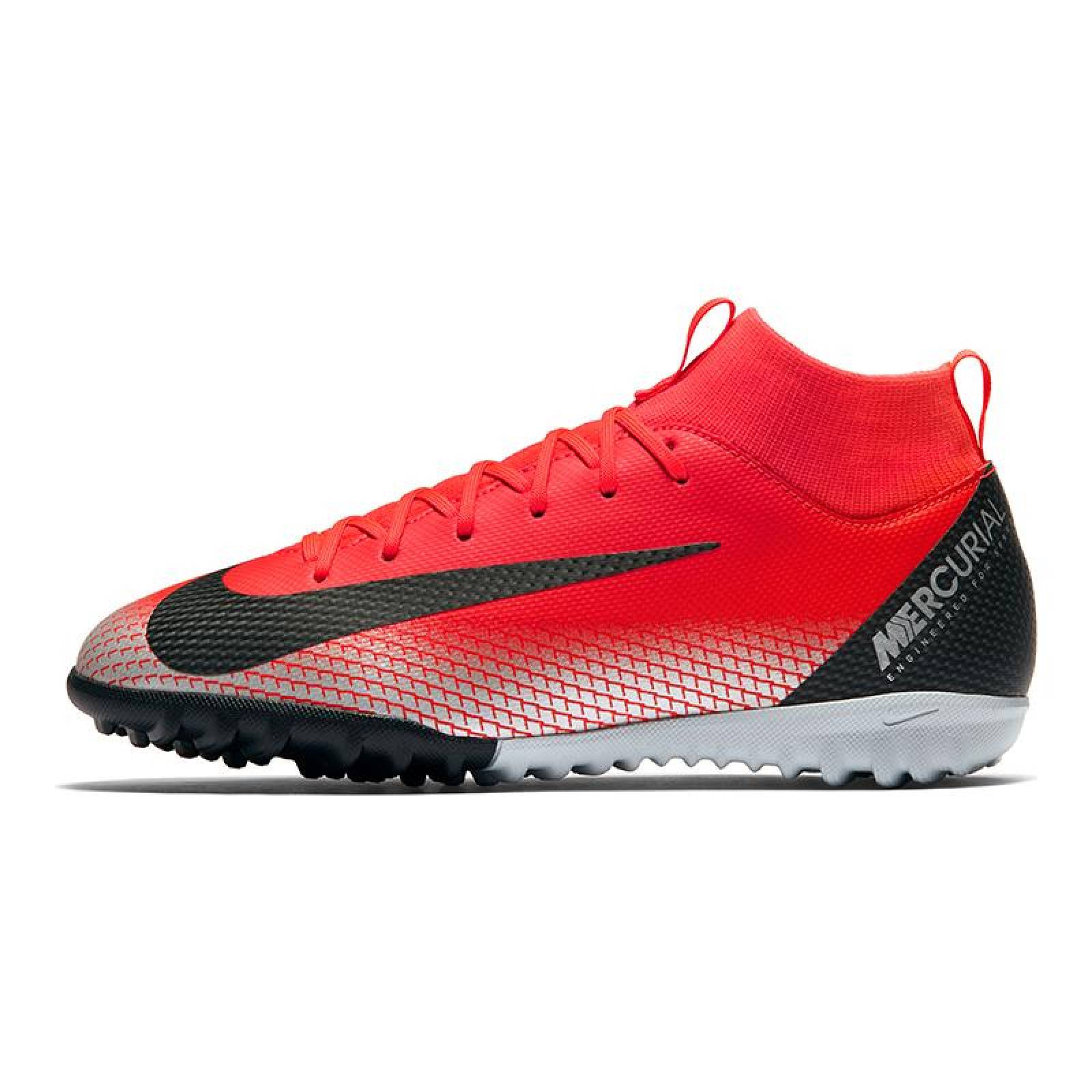 Taquetes Nike CR7 Jr. SuperflyX 6 Academy (TF) Juveniles color Rojo CPP