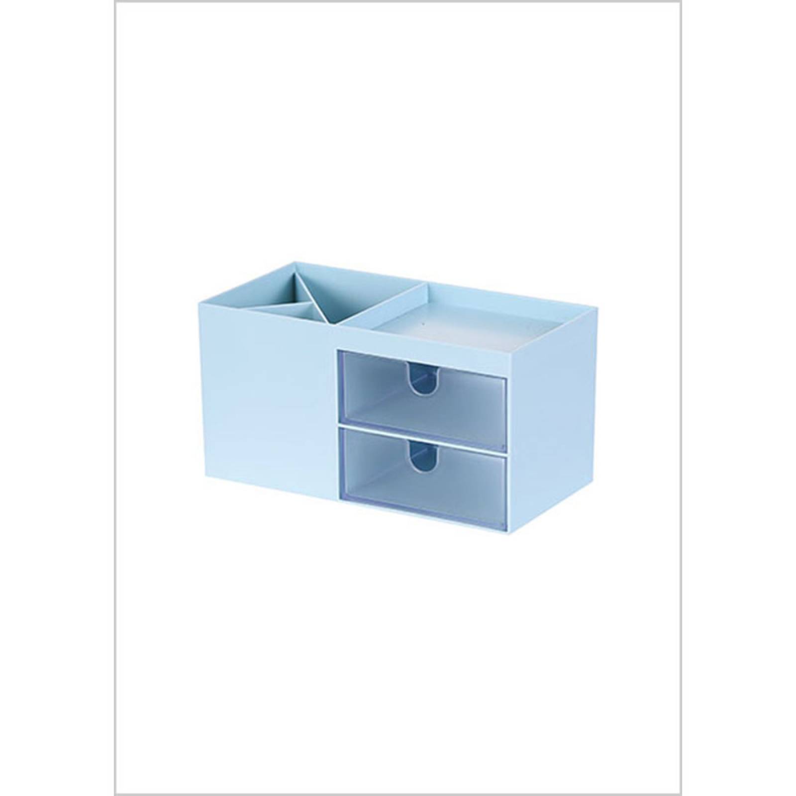 CAJA DE ALMACENAMIENTO DE DOS CAPAS CON CAJONES MULTIFUNCIONAL AZUL