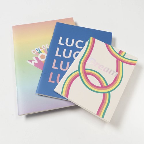 Miniso Paquete De Libretas Candy Rainbow Series   Para Notas Tamaño A6     20 9x14 cm       3 Piezas