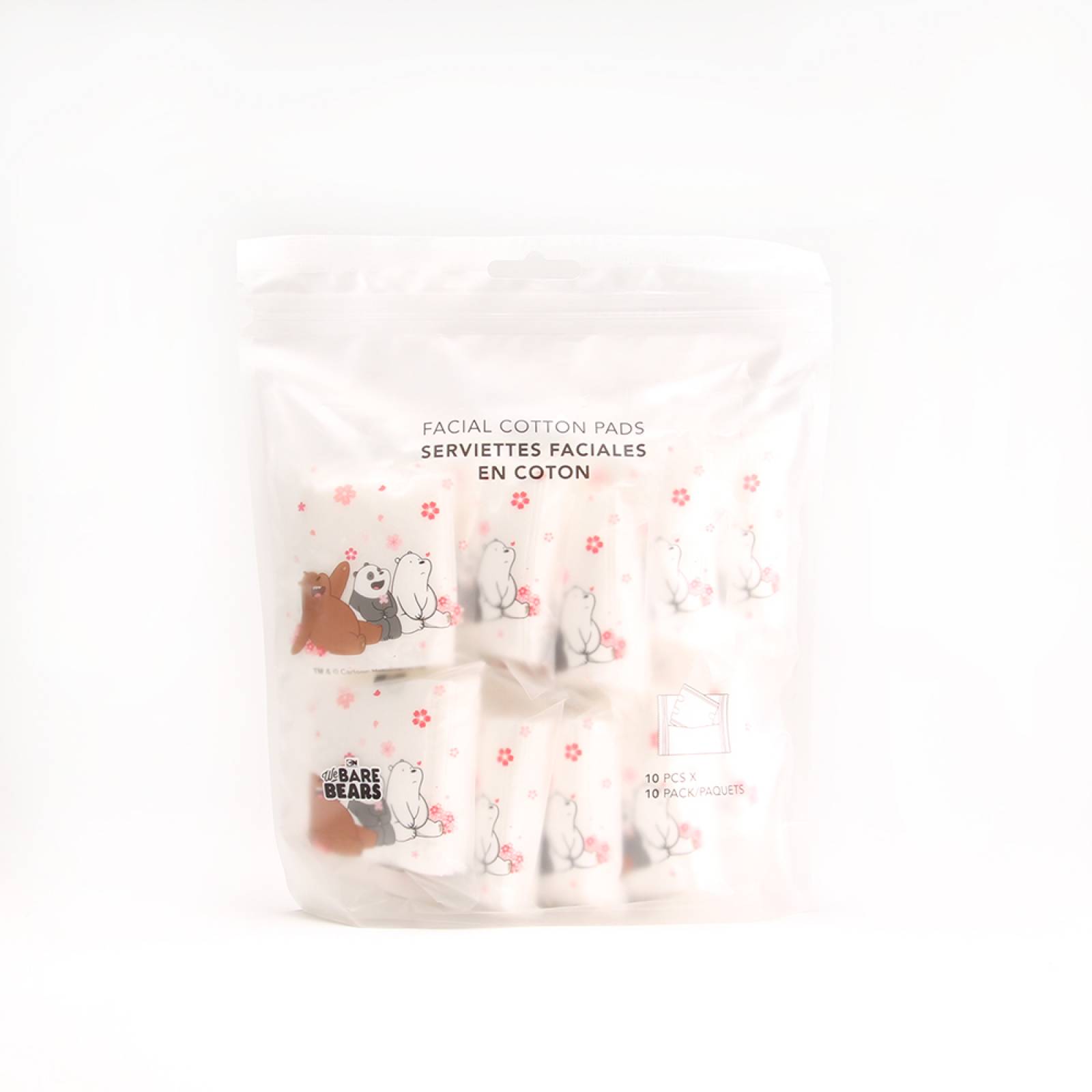 Paquete de almohadillas de algodón  Blanco  Grande   We Bare Bears