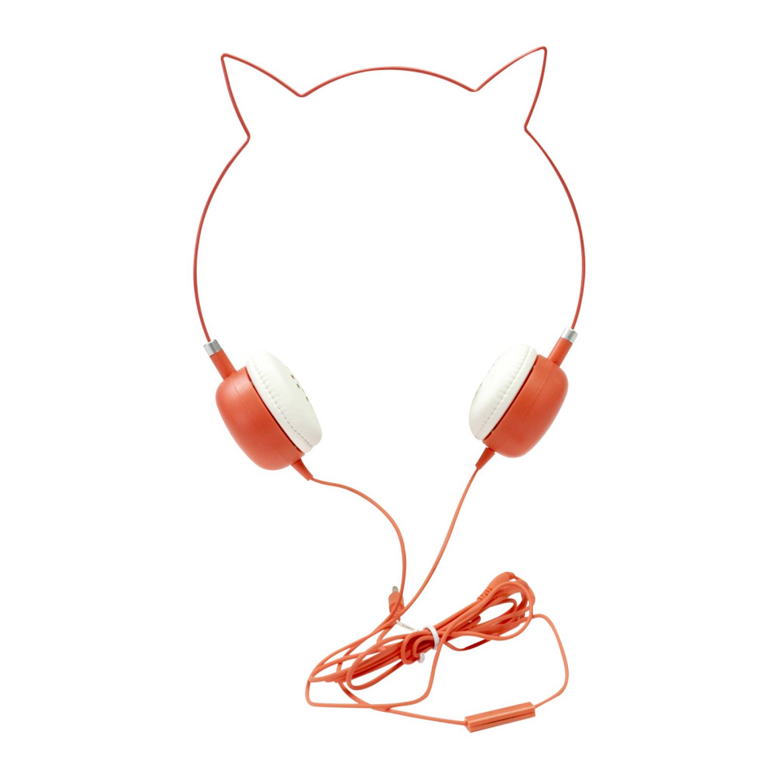 Miniso Audífonos De Diadema Con Cable Diseño Con Orejas De Gato Coral