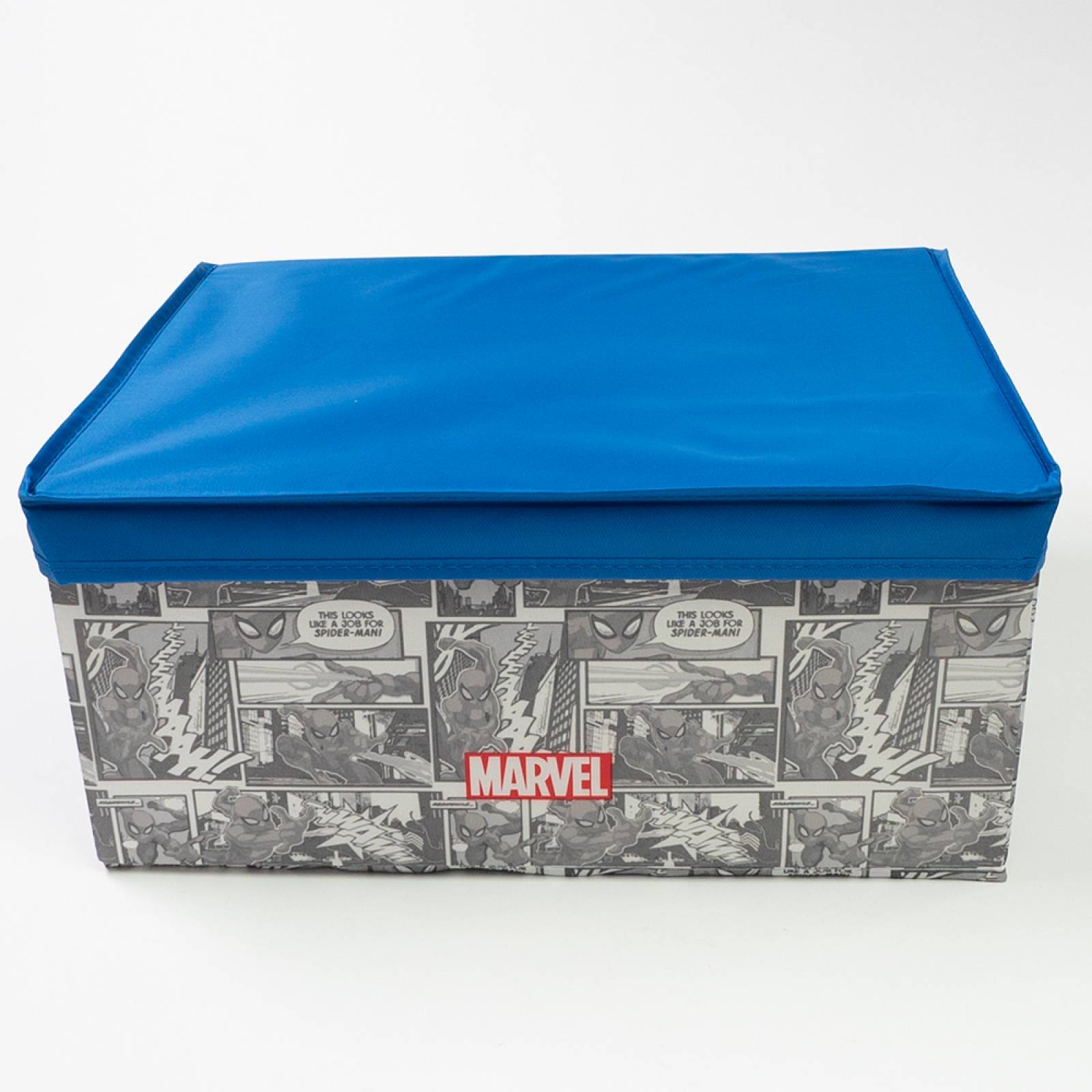 Miniso Caja De Almacenamiento Con Tapa Marvel Spiderman Diseño Tipo Cómic Tela 42x30 cm