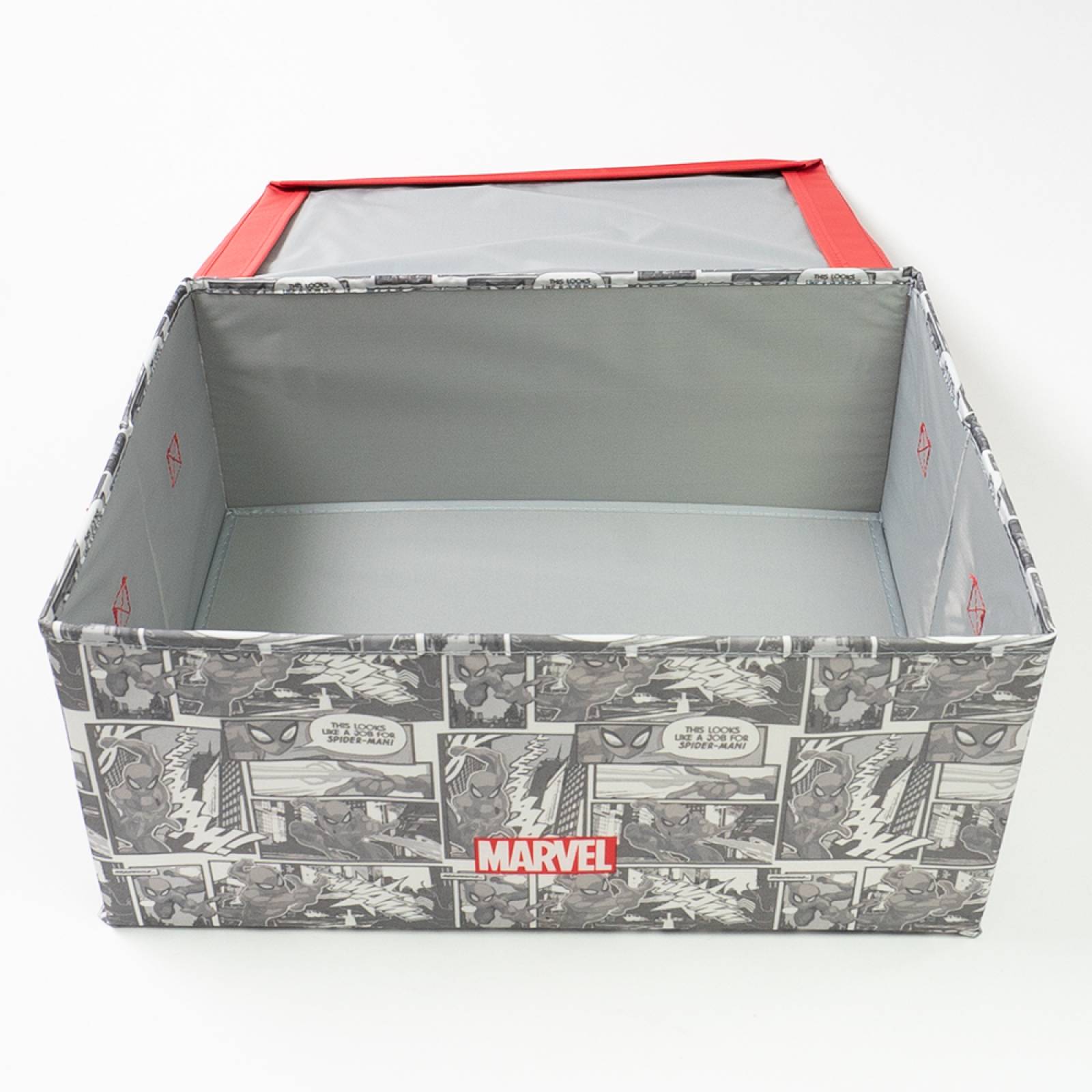 Miniso Caja De Almacenamiento Con Tapa Marvel Spiderman Diseño Tipo Cómic Tela 42x30 cm