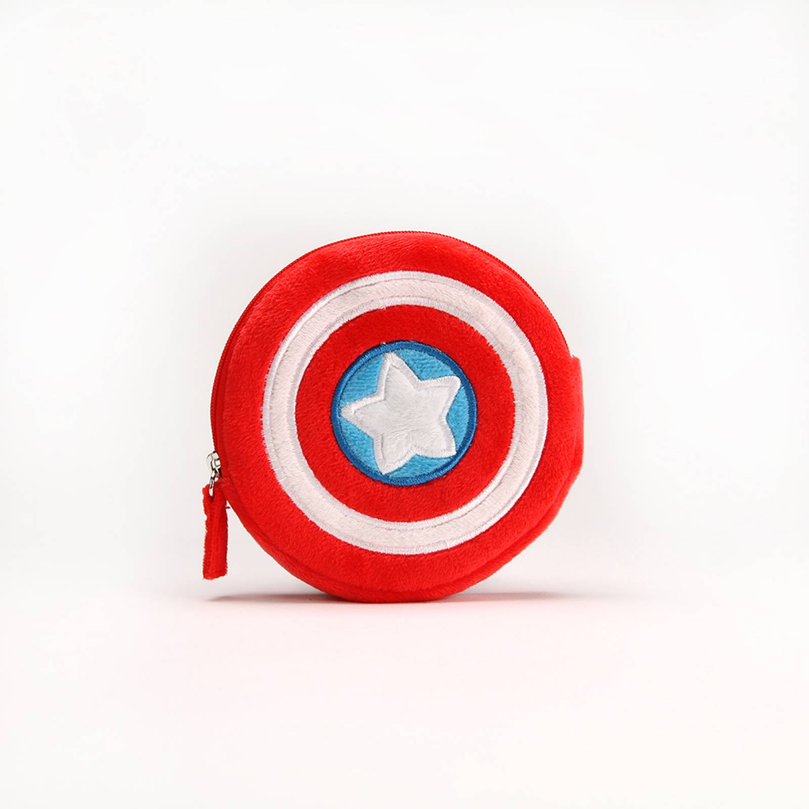 Miniso Monedero Circular Marvel Escudo Capitán América Felpa Rojo 12 cm