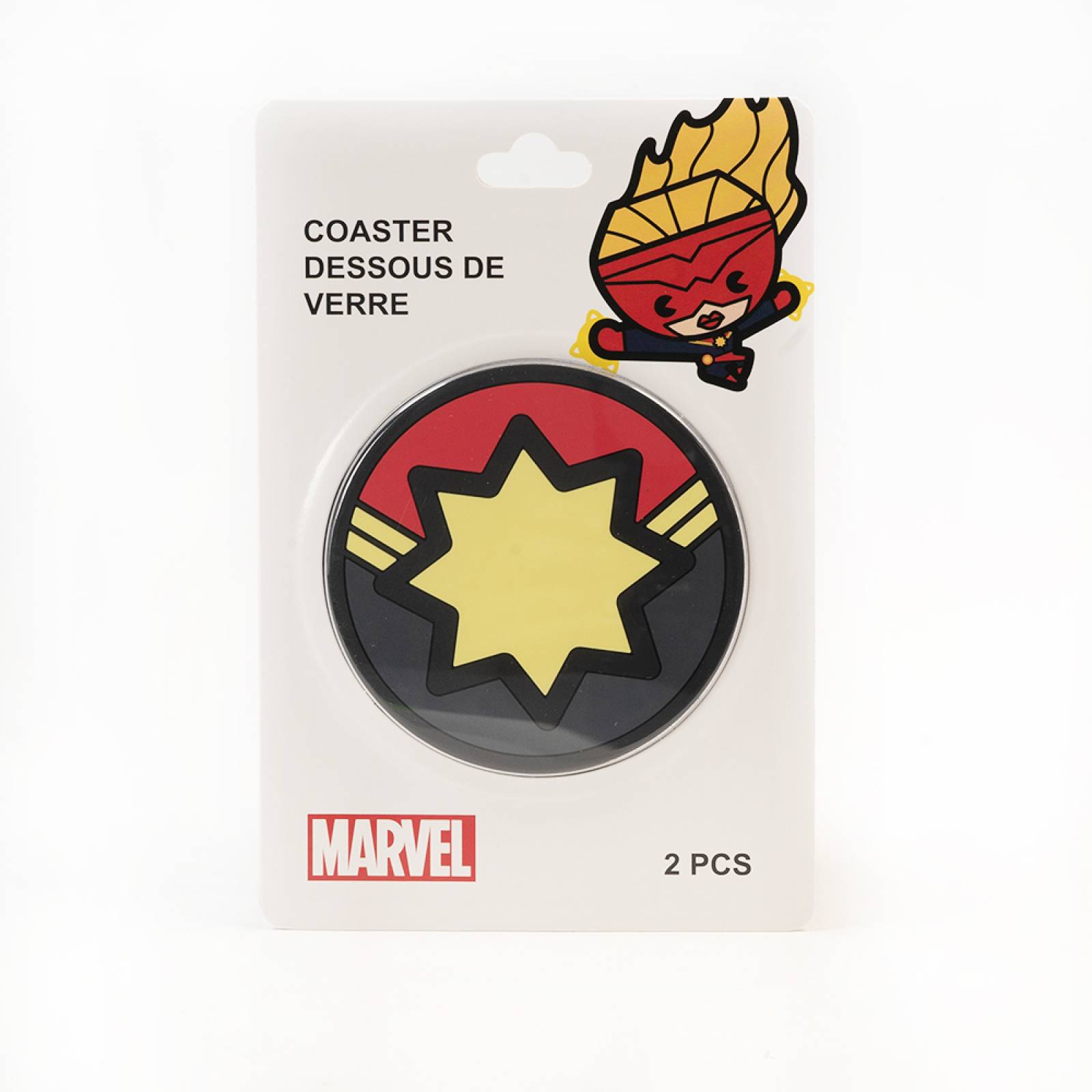 Portavasos Capitana Marvel Negro Rojo Chico