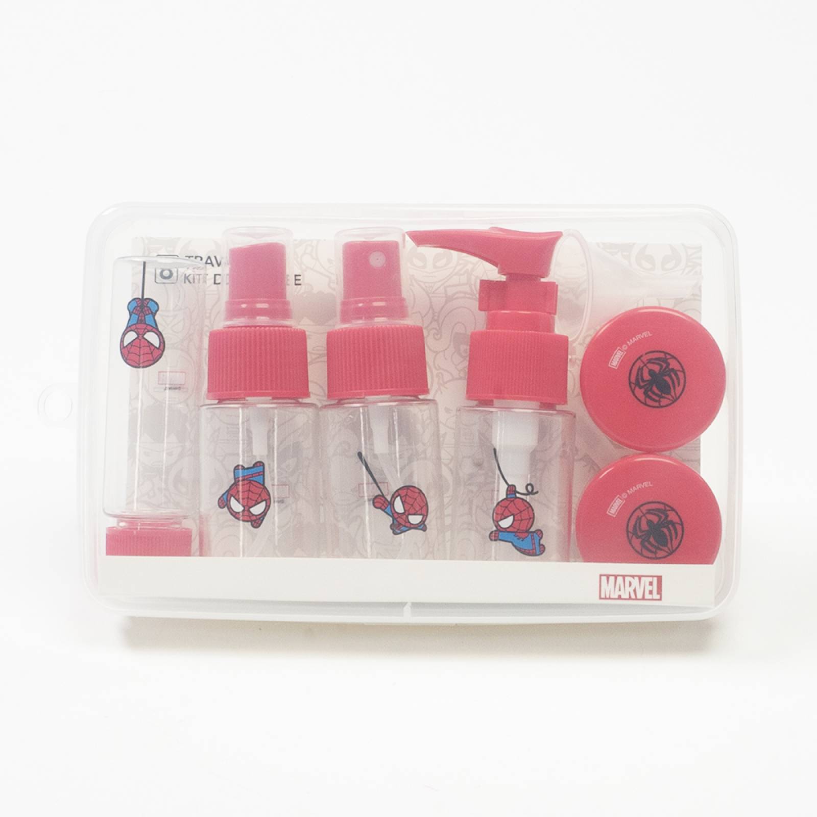 Miniso Set De Botellas Marvel Spiderman Para Viaje      3x9 5 cm  2 3x8 6 cm  3x2 cm  3 2x4 3 cm       8 Piezas