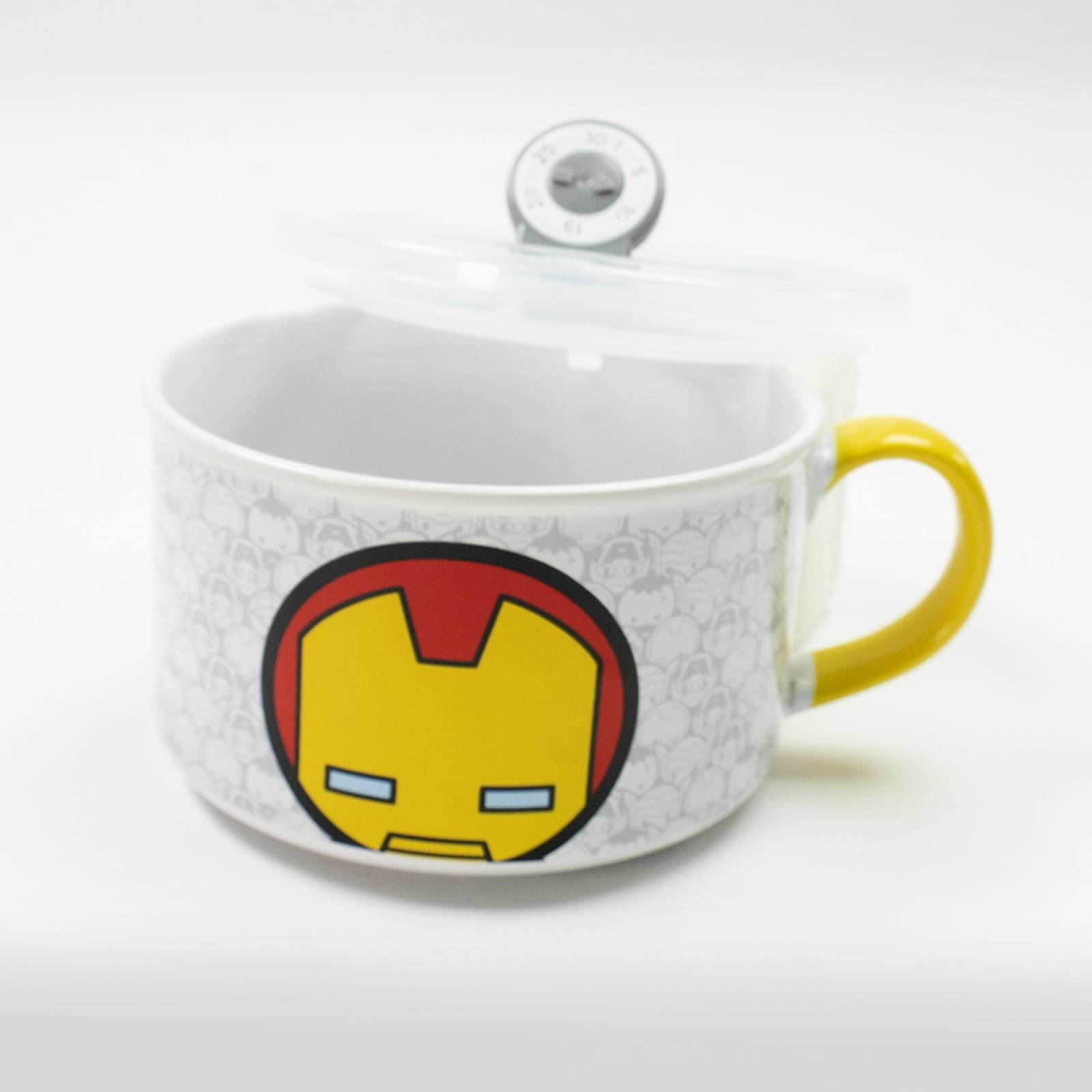 Miniso Tazón De Cerámica Marvel Iron Man Con Tapa Y Asa 650 ml