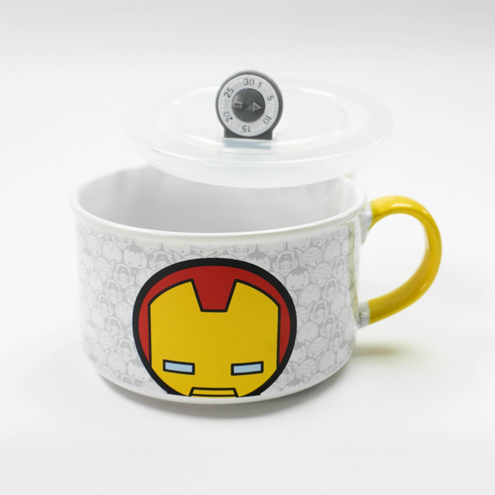 Miniso Tazón De Cerámica Marvel Iron Man Con Tapa Y Asa 650 ml