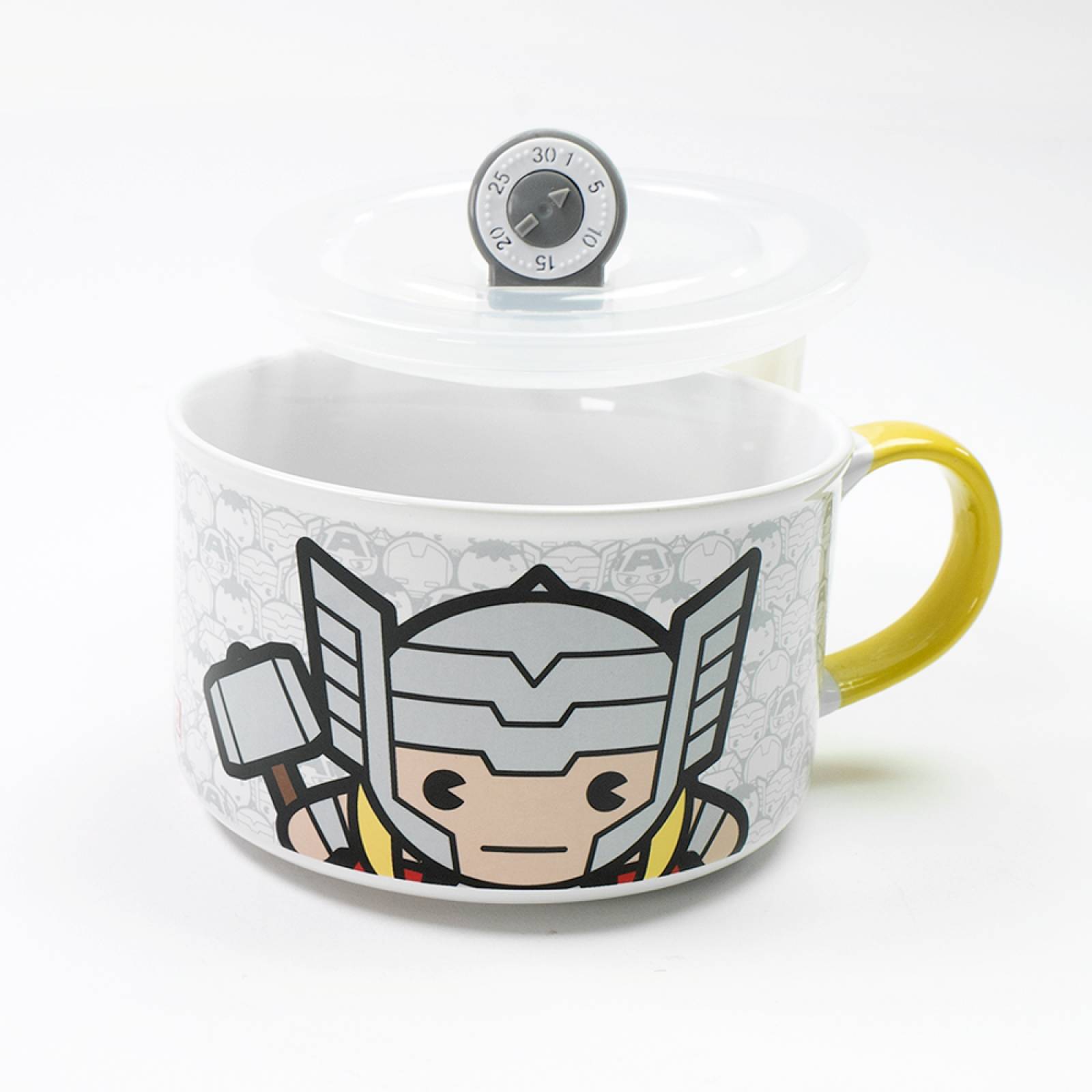Miniso Tazón De Cerámica Marvel Thor Con Tapa Y Asa 650 ml