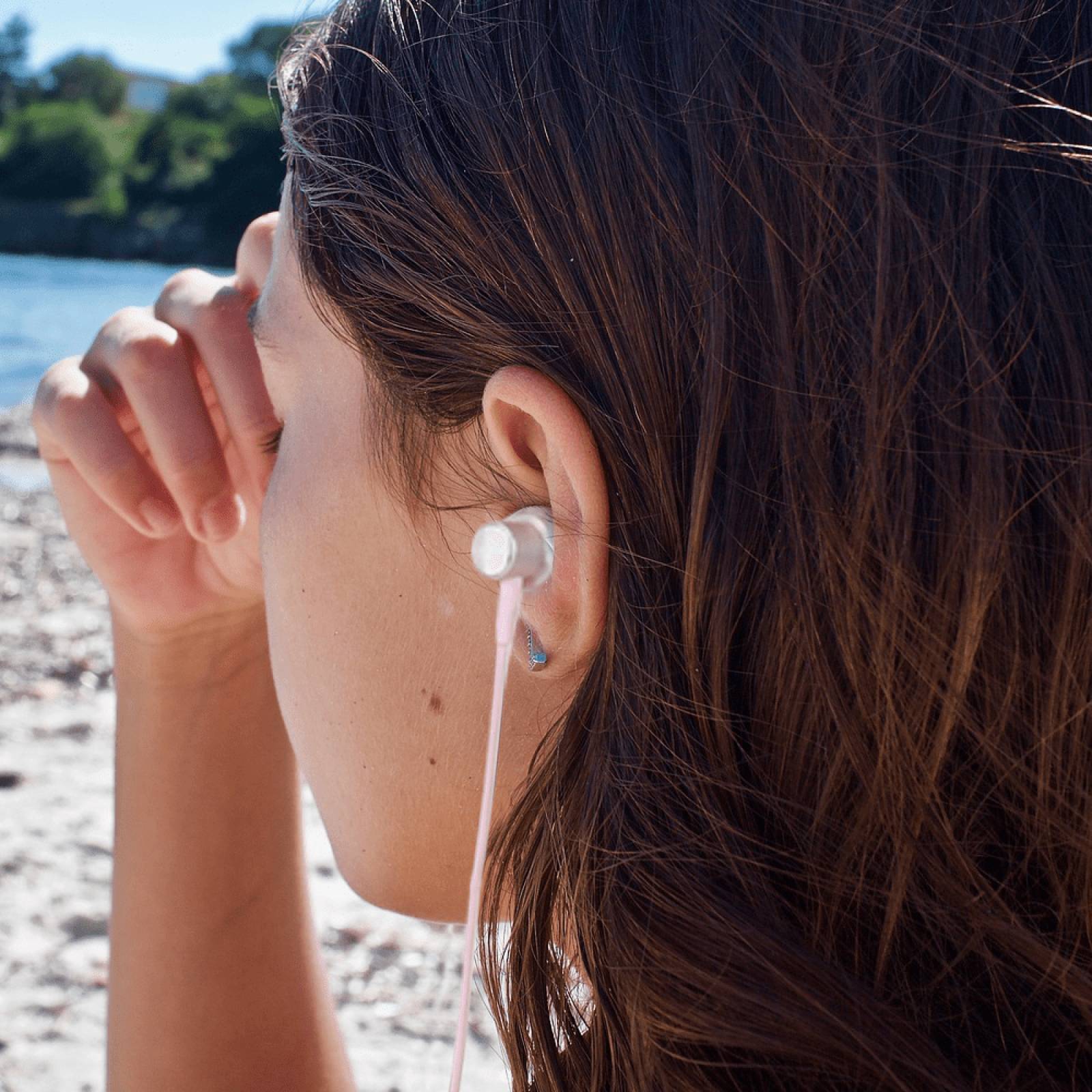 Miniso Audífonos De Cable In Ear Metálicos  Rosa