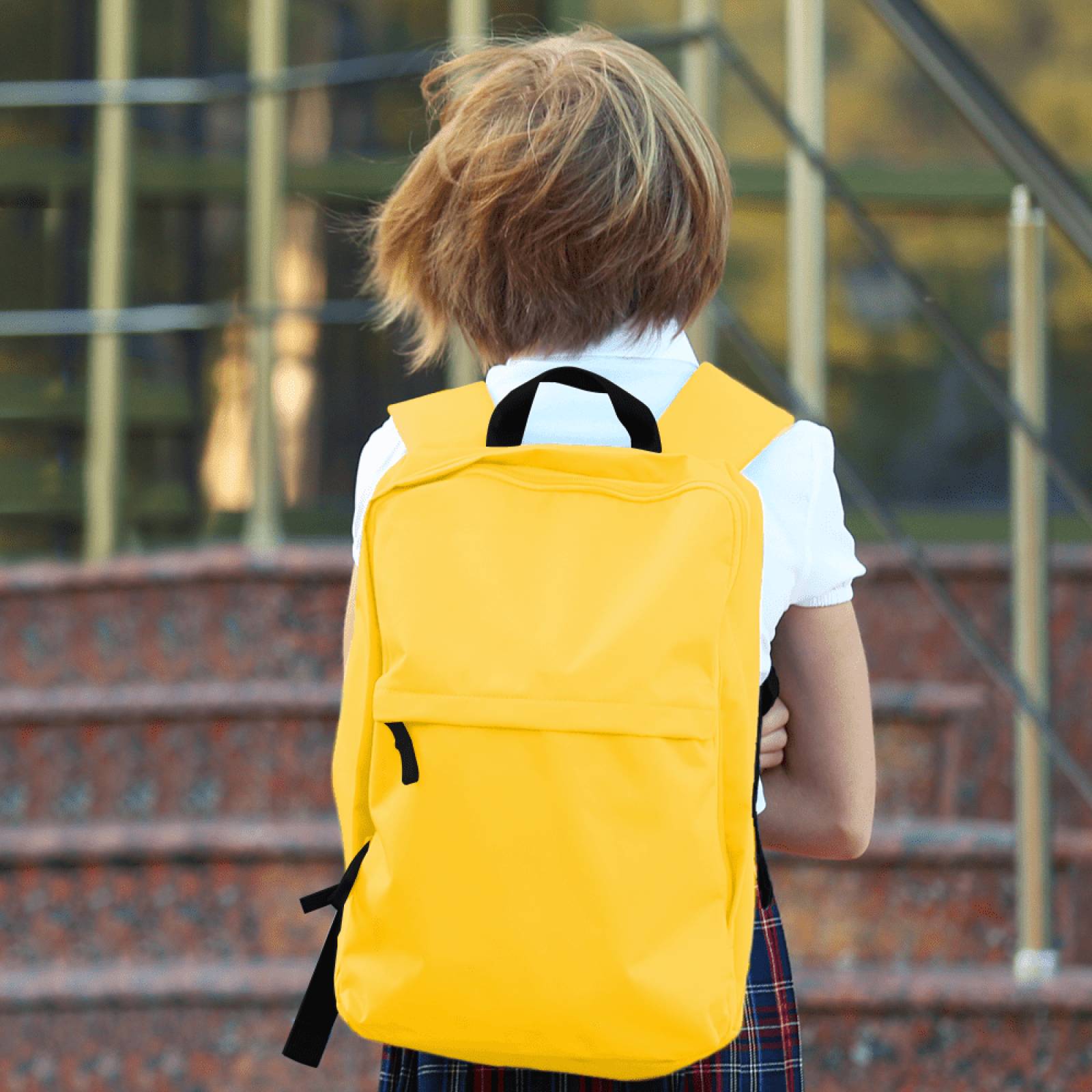 Miniso Mochila Con Cierre Frontal  Amarilla