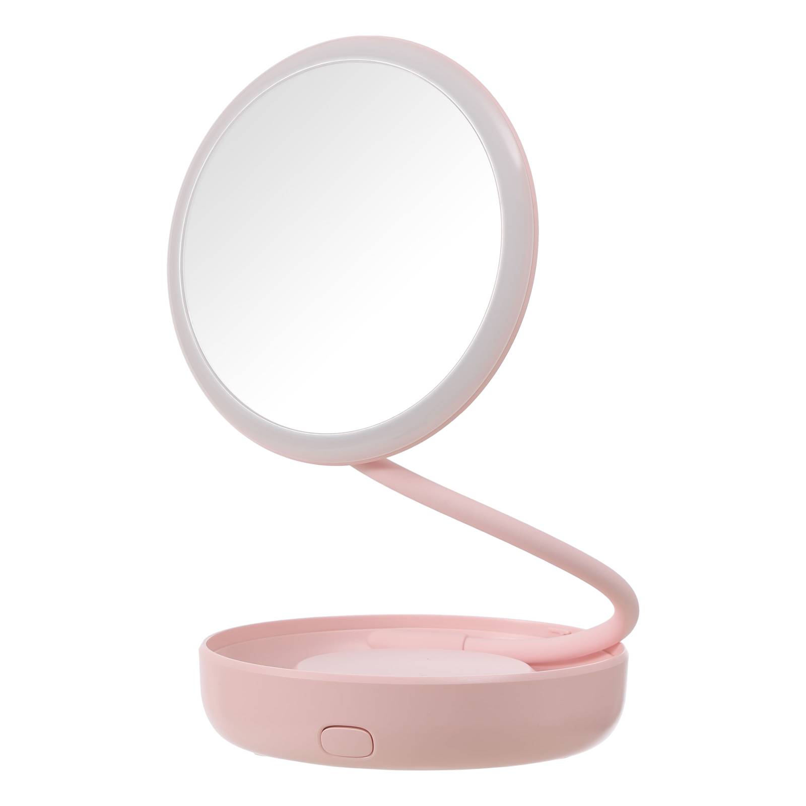 Miniso Espejo De Maquillaje LED Giratorio 360  Fino  HD  Recargable Rosa