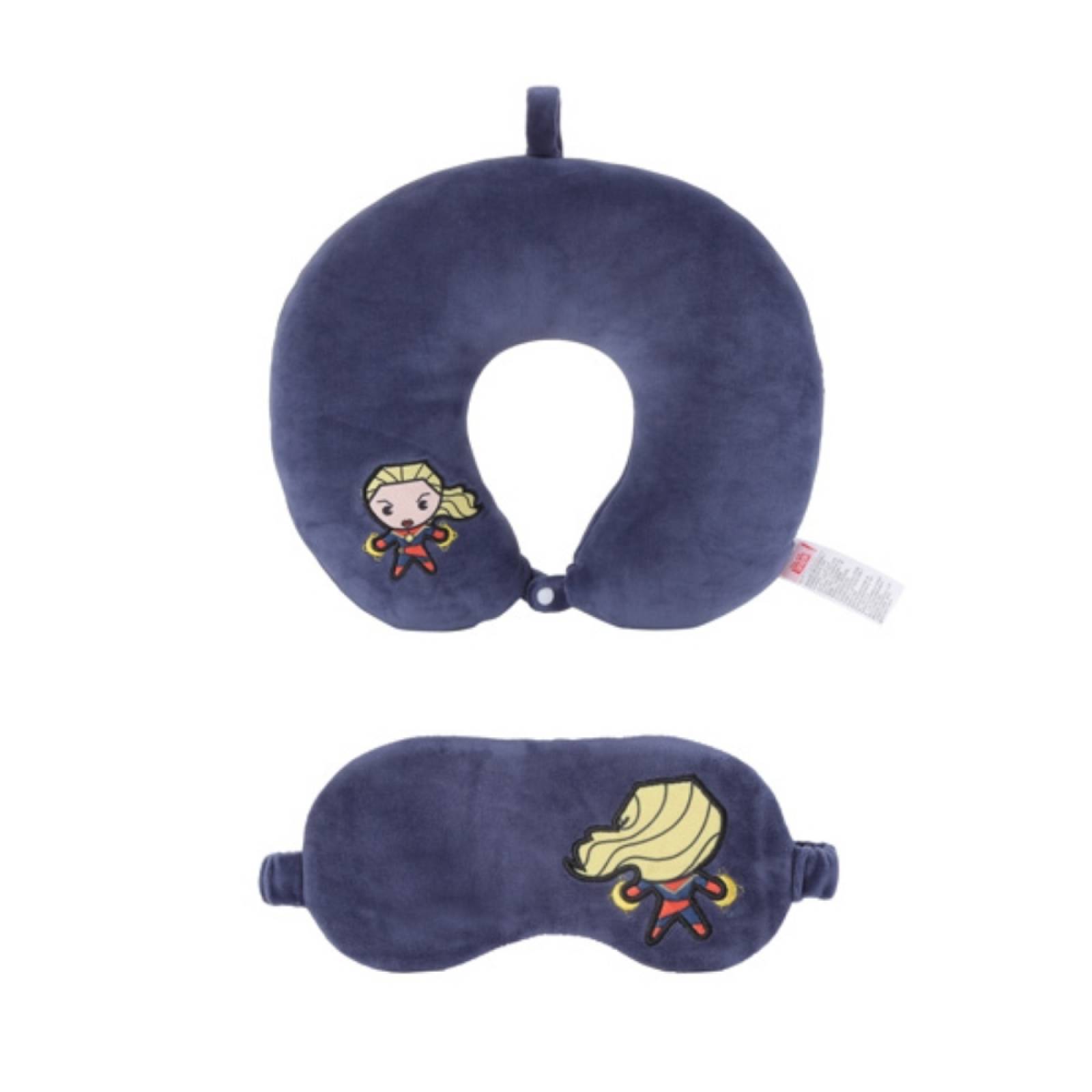 Miniso Almohada Para Viaje Con Antifaz Marvel Capitana Marvel Azul