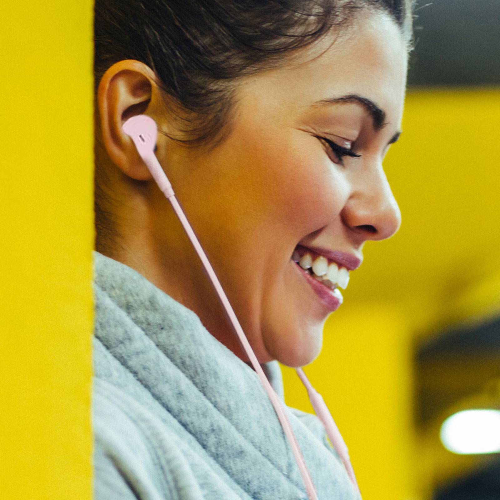 Miniso Audífonos De Cable Con Control De Volumen Y Micrófono  Rosa