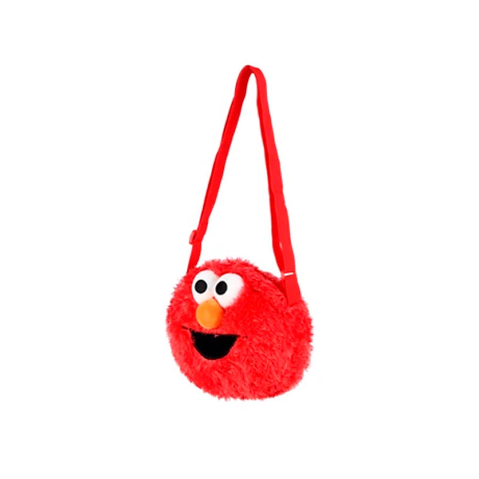Miniso Bolsa Crossbody Sesame Street Elmo Rostro  De Peluche