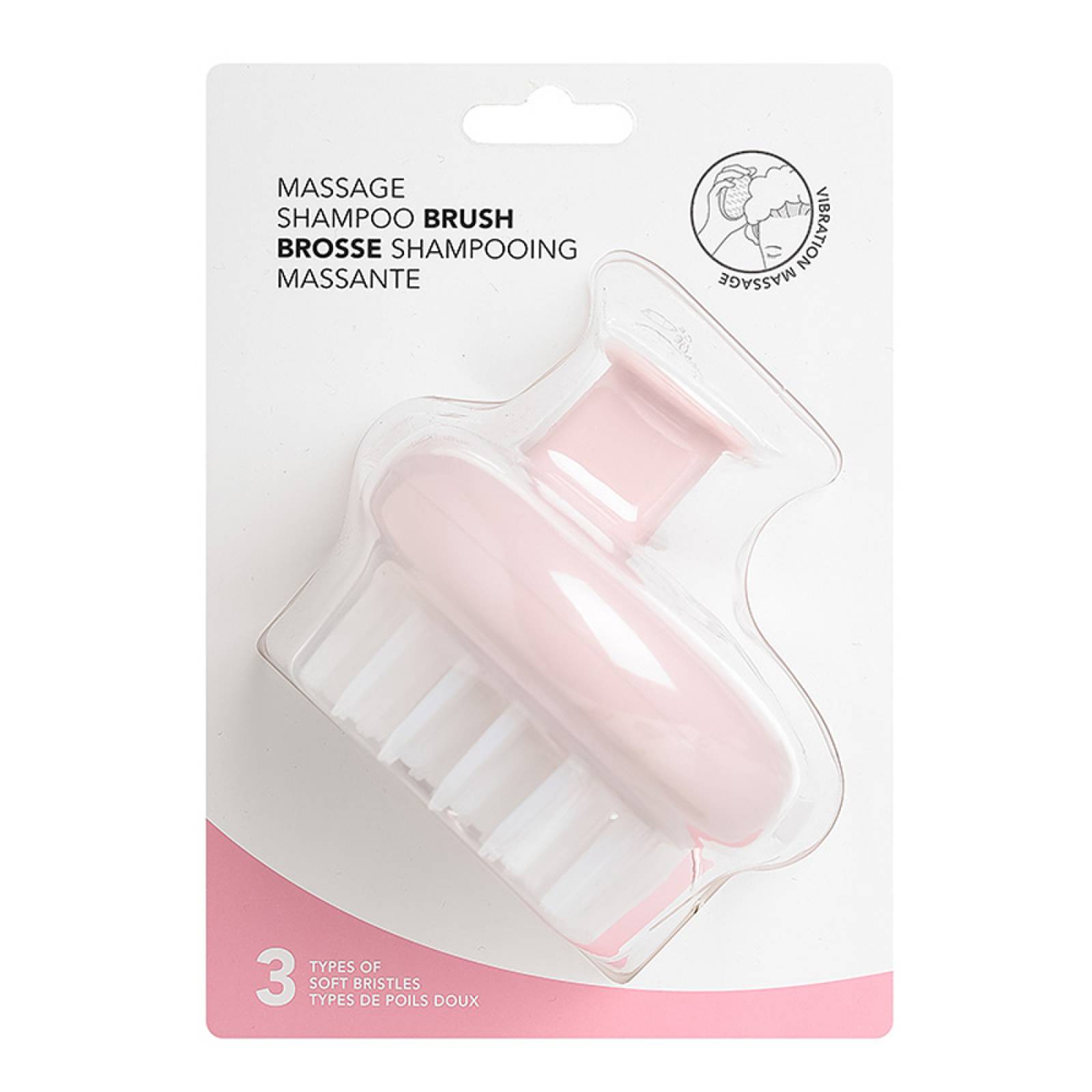 Miniso Cepillo Masajeador Para Cabello De Shampoo Rosa