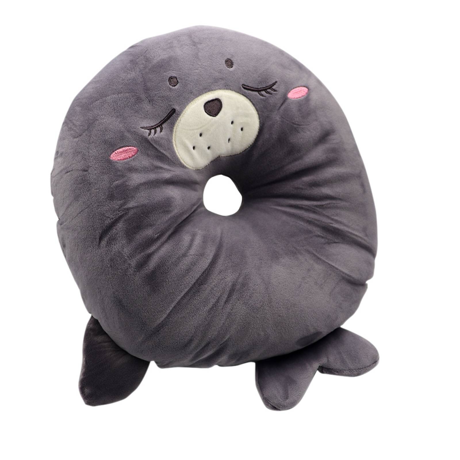 Miniso Cojín En Forma De Dona Ocean Series León Marino Gris