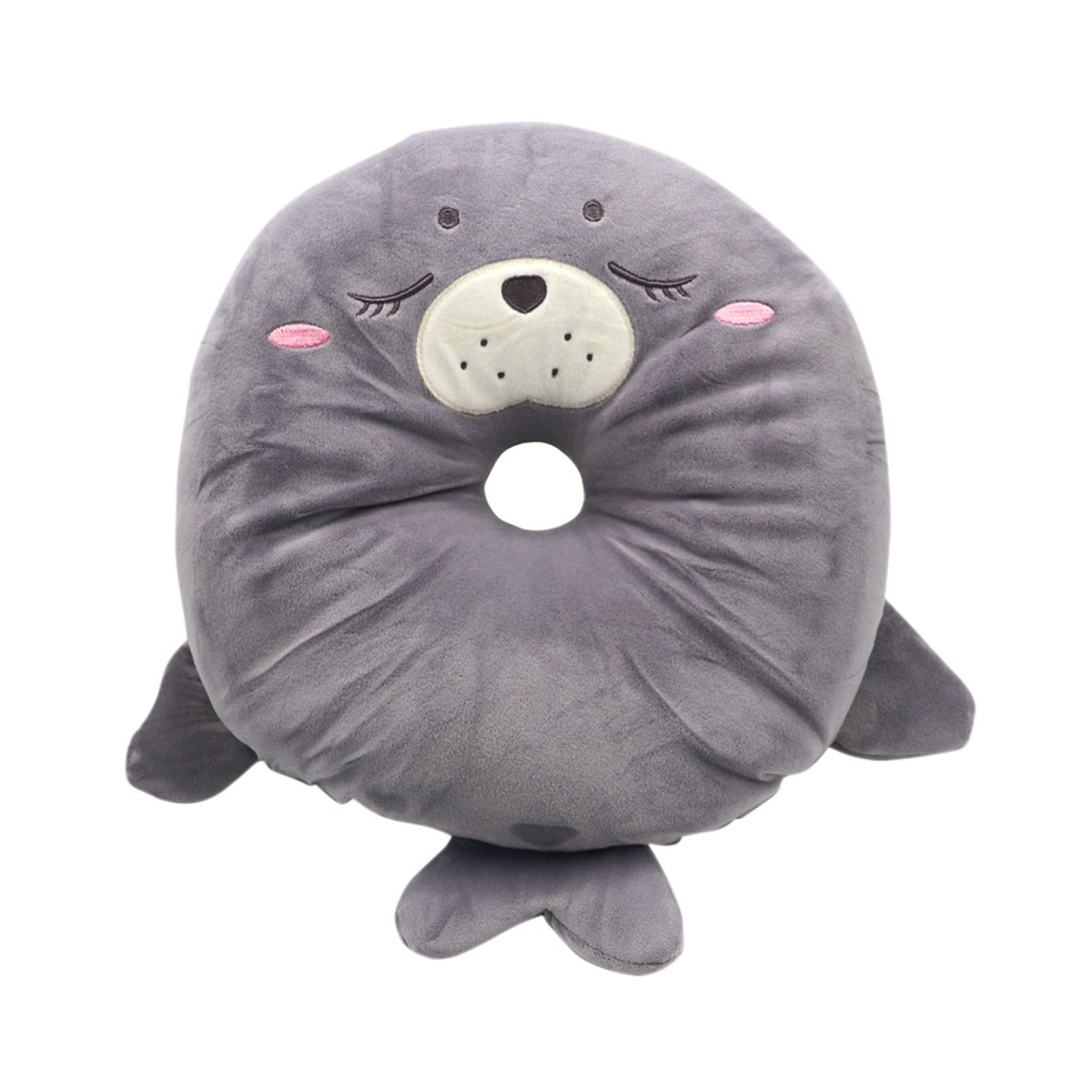 Miniso Cojín En Forma De Dona Ocean Series León Marino Gris