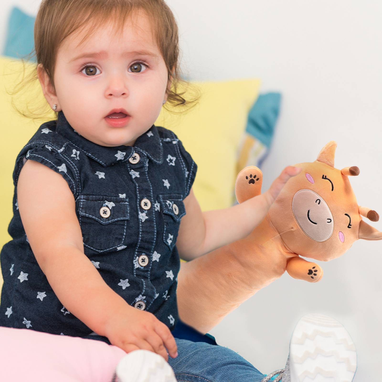 Miniso Cojín Largo De Jirafa Beige 96x37x24 cm