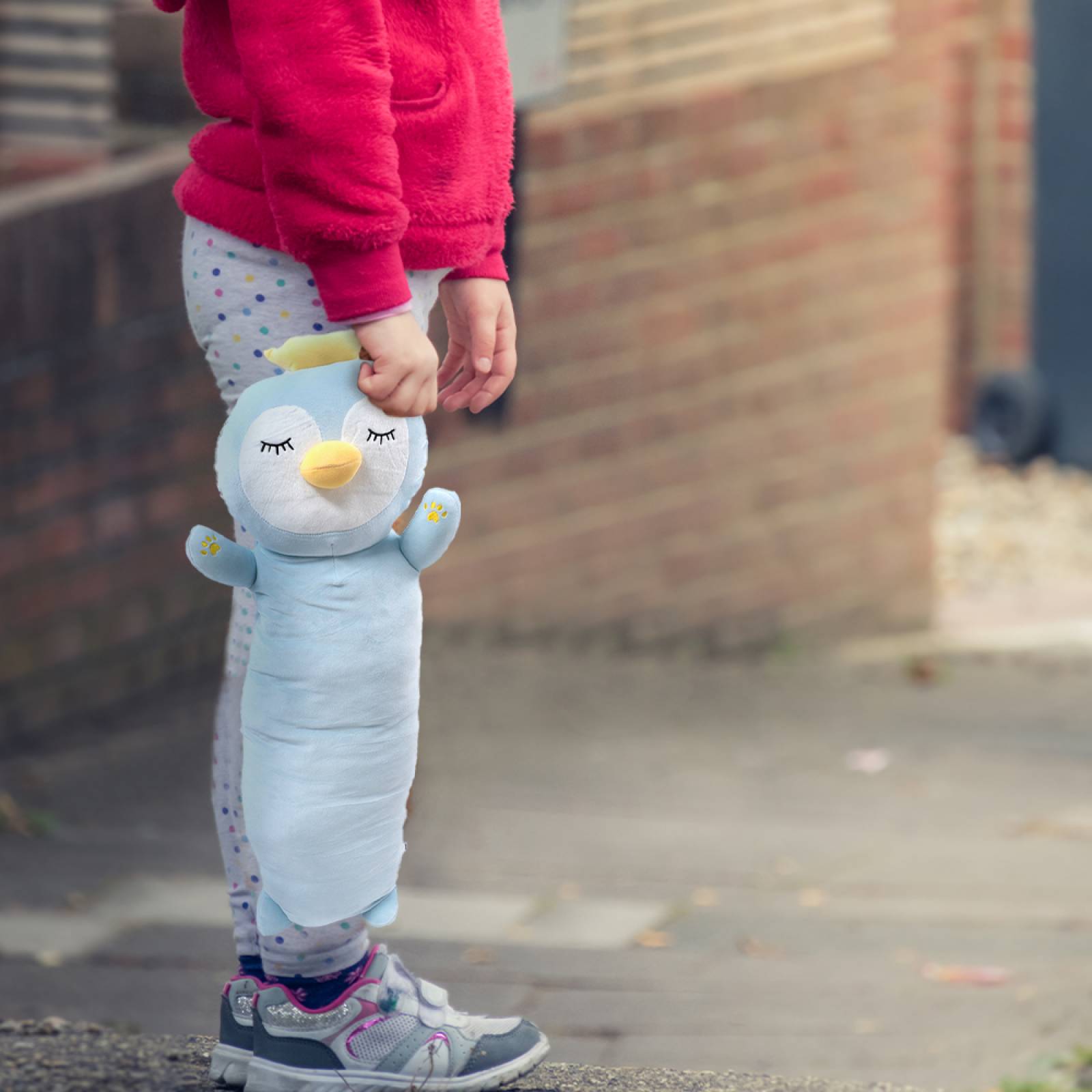 Miniso Cojín Largo De Ping ino Azul 99x40x20 cm