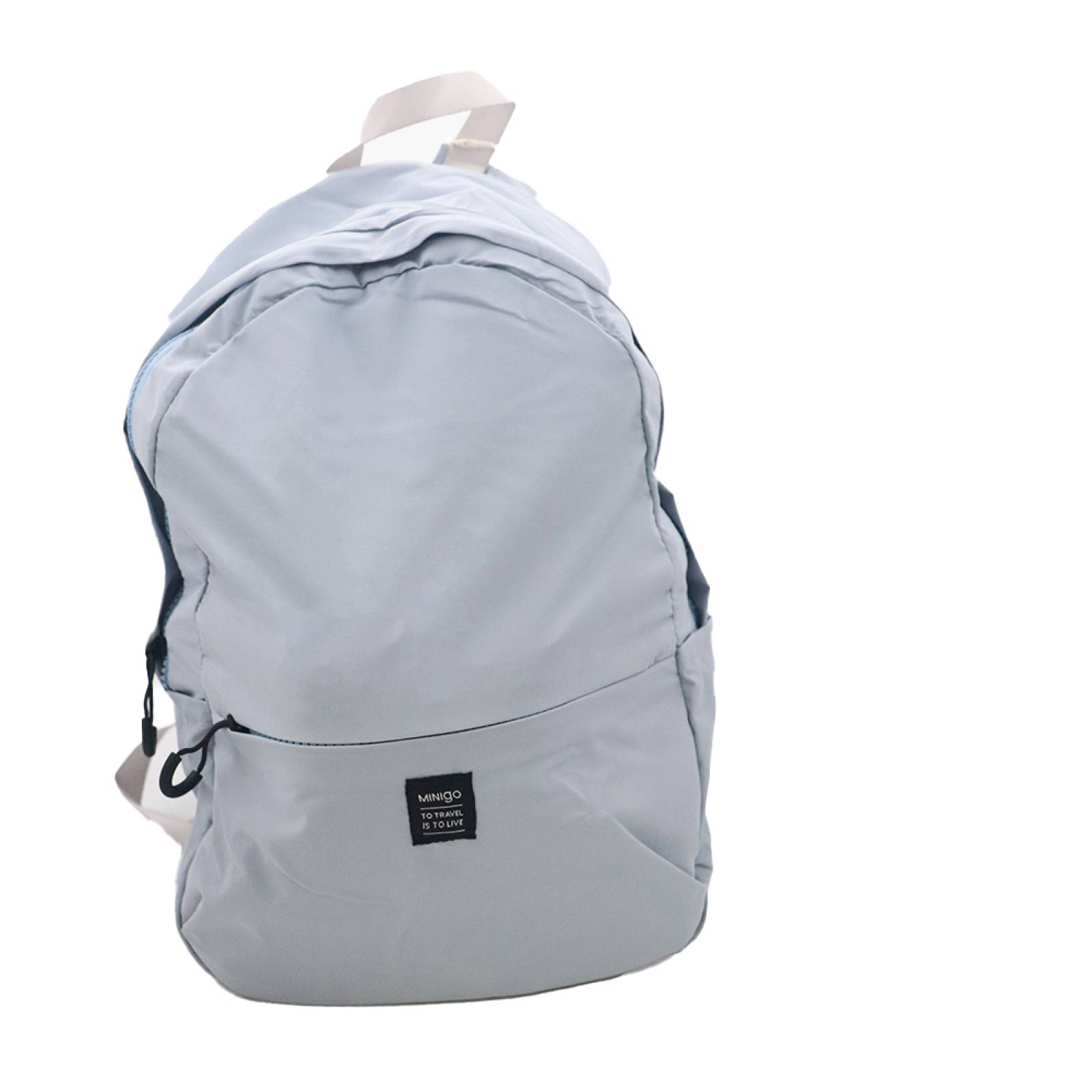 Miniso Mochila Escolar Con Bolsa Al Frente Azul