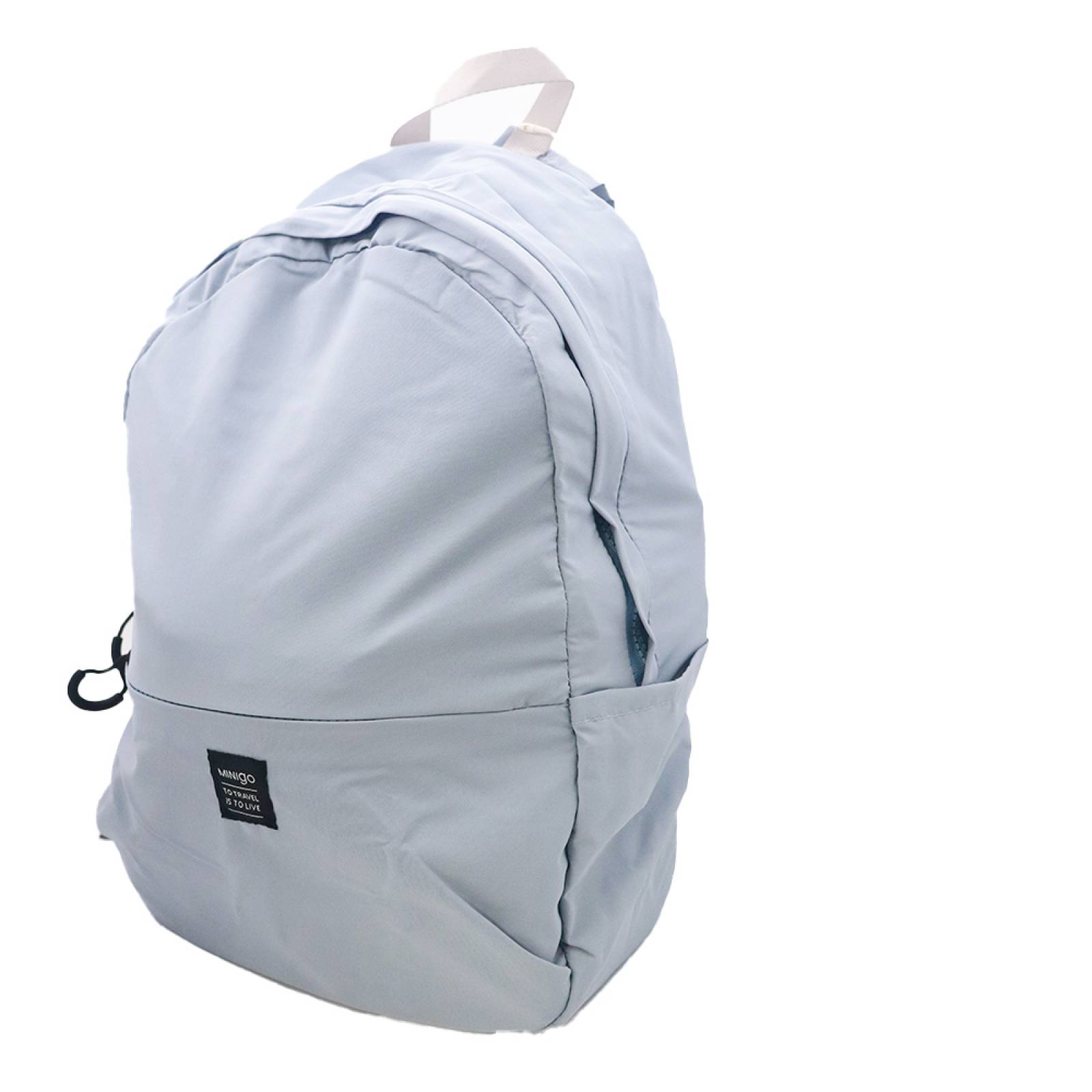 Miniso Mochila Escolar Con Bolsa Al Frente Azul