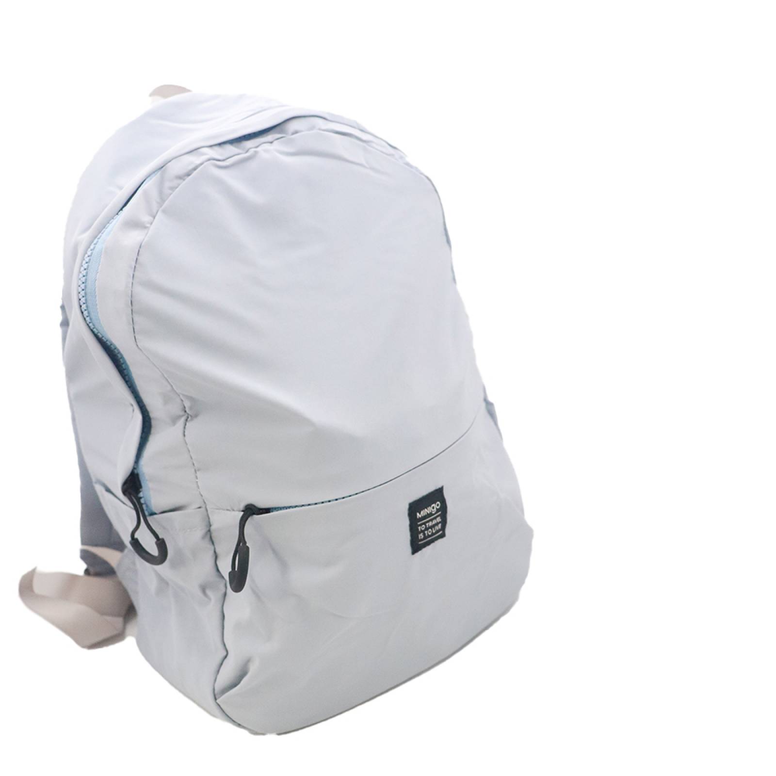 Miniso Mochila Escolar Con Bolsa Al Frente Azul