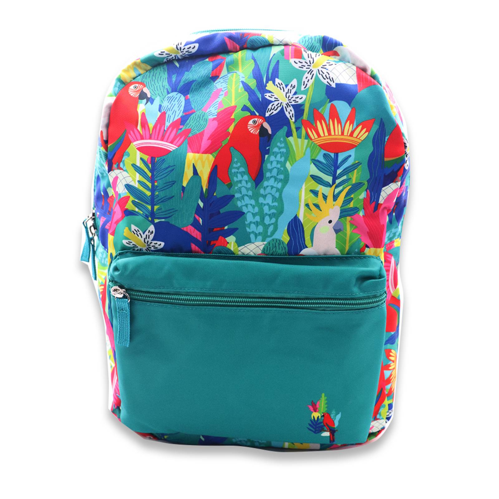 Miniso Mochila Rectagular  Aves Garden Party Tela Verde 40x32 2x7 8 cm Bolsas y mochilas