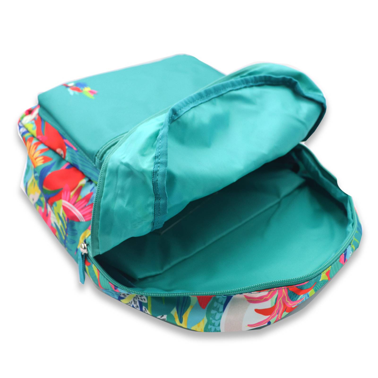 Miniso Mochila Rectagular  Aves Garden Party Tela Verde 40x32 2x7 8 cm Bolsas y mochilas