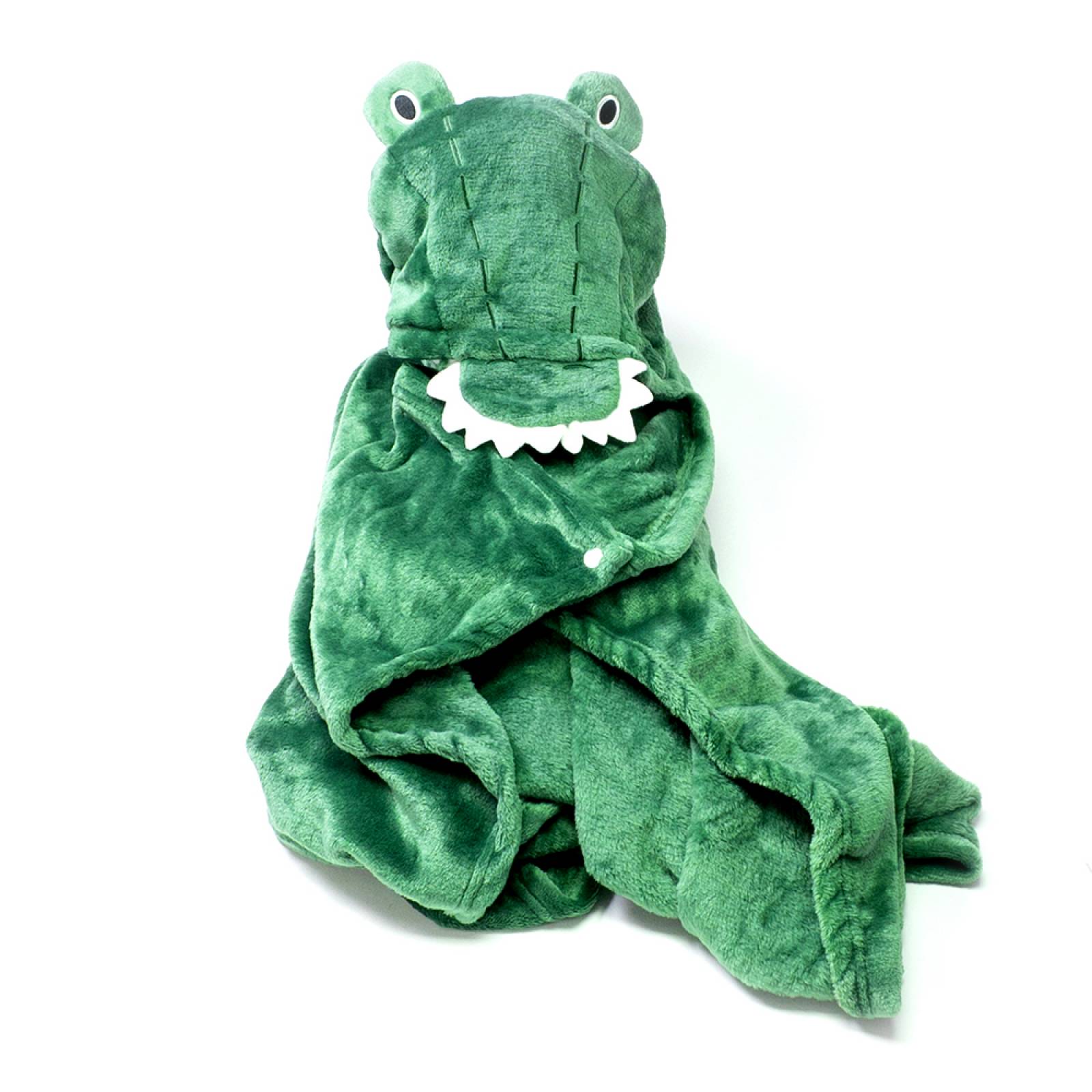 Miniso Manta Con Capucha Cocodrilo Verde 26x7 cm