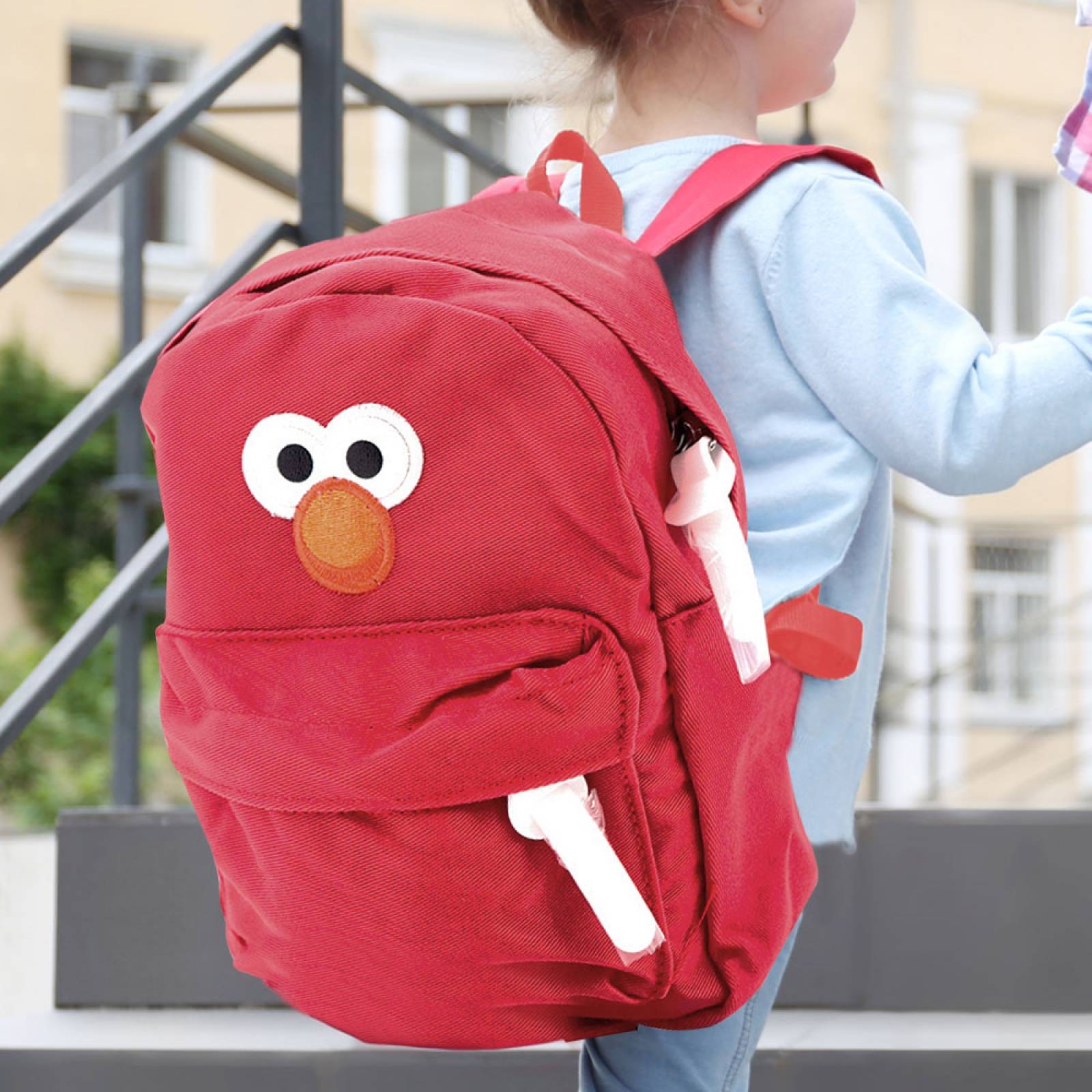 Miniso Mochila Sesame Street Elmo Escolar Con Tirante Reforzado Y Doble Cierre V1