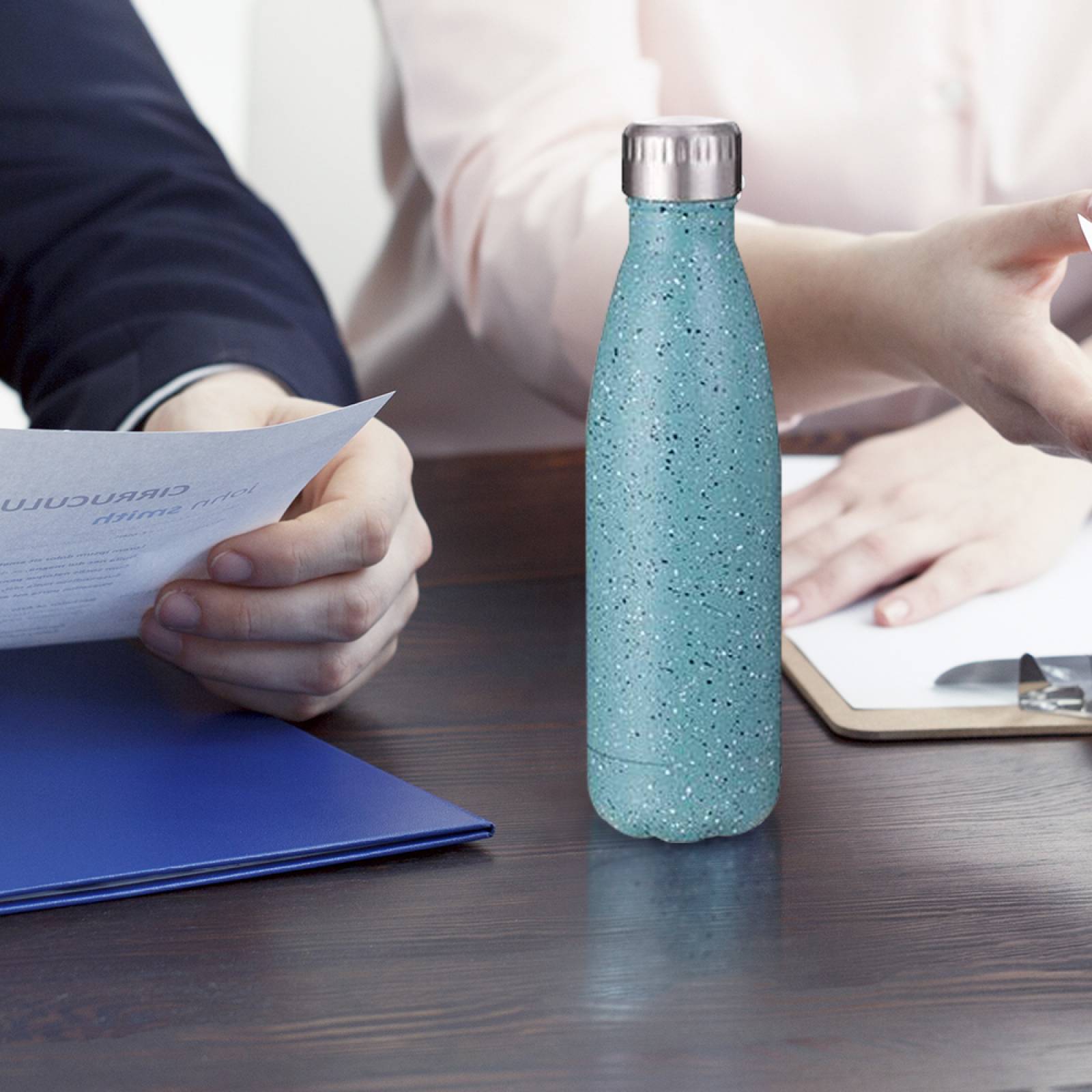 Miniso Termo Tipo Botella De Acero  Verde Turquesa 500 ml