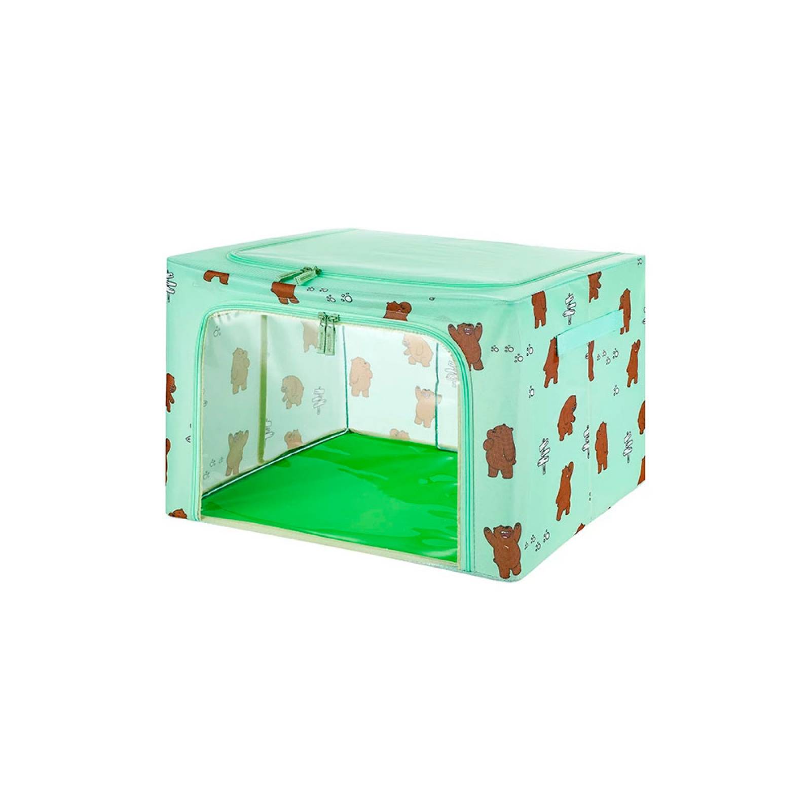 Miniso Organizador We Bare Bears Pardo De Tela Ventana Frontal Verde 53 x 43 cm