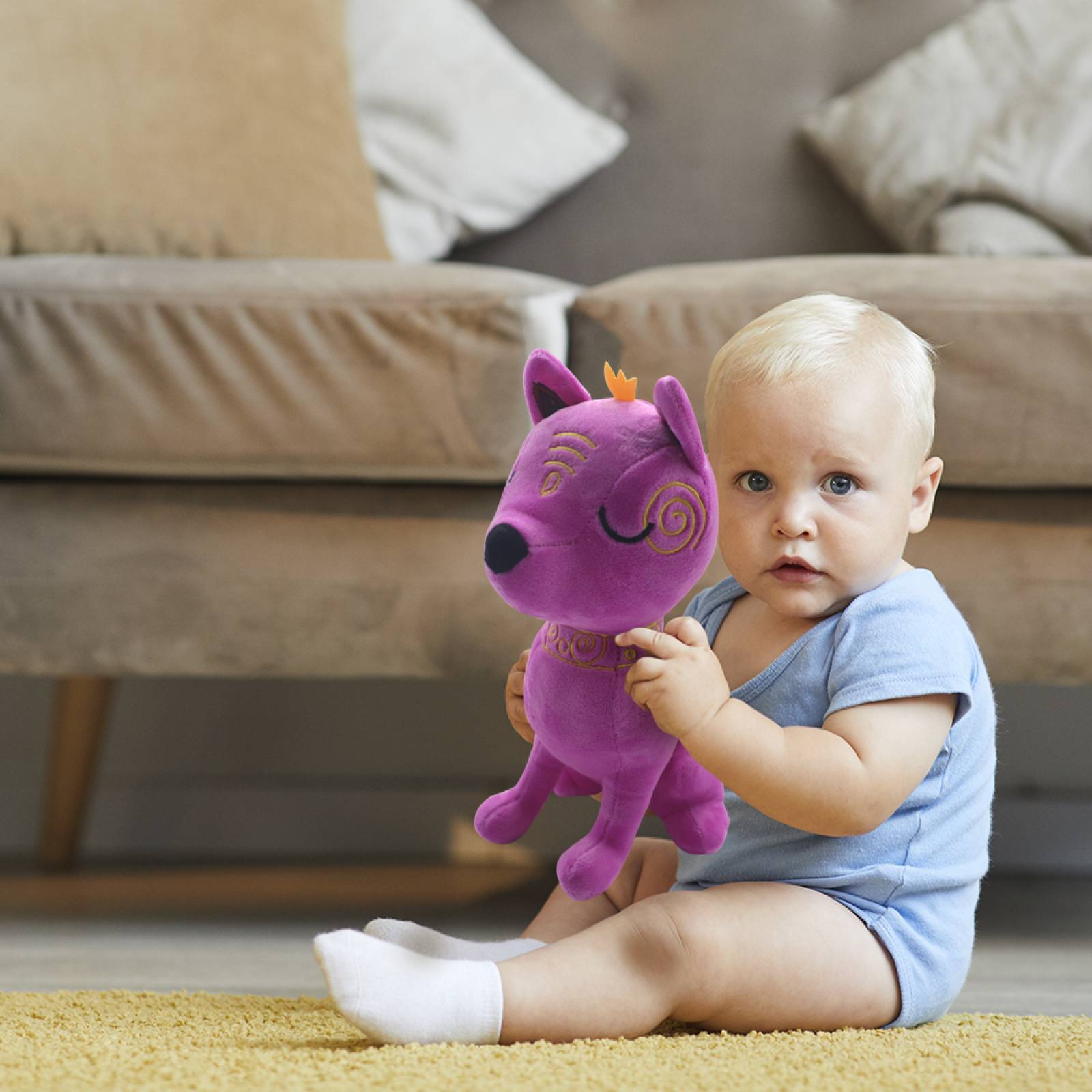 Miniso Peluche  Xico Series Xico Sentado  Fucsia 28 cm