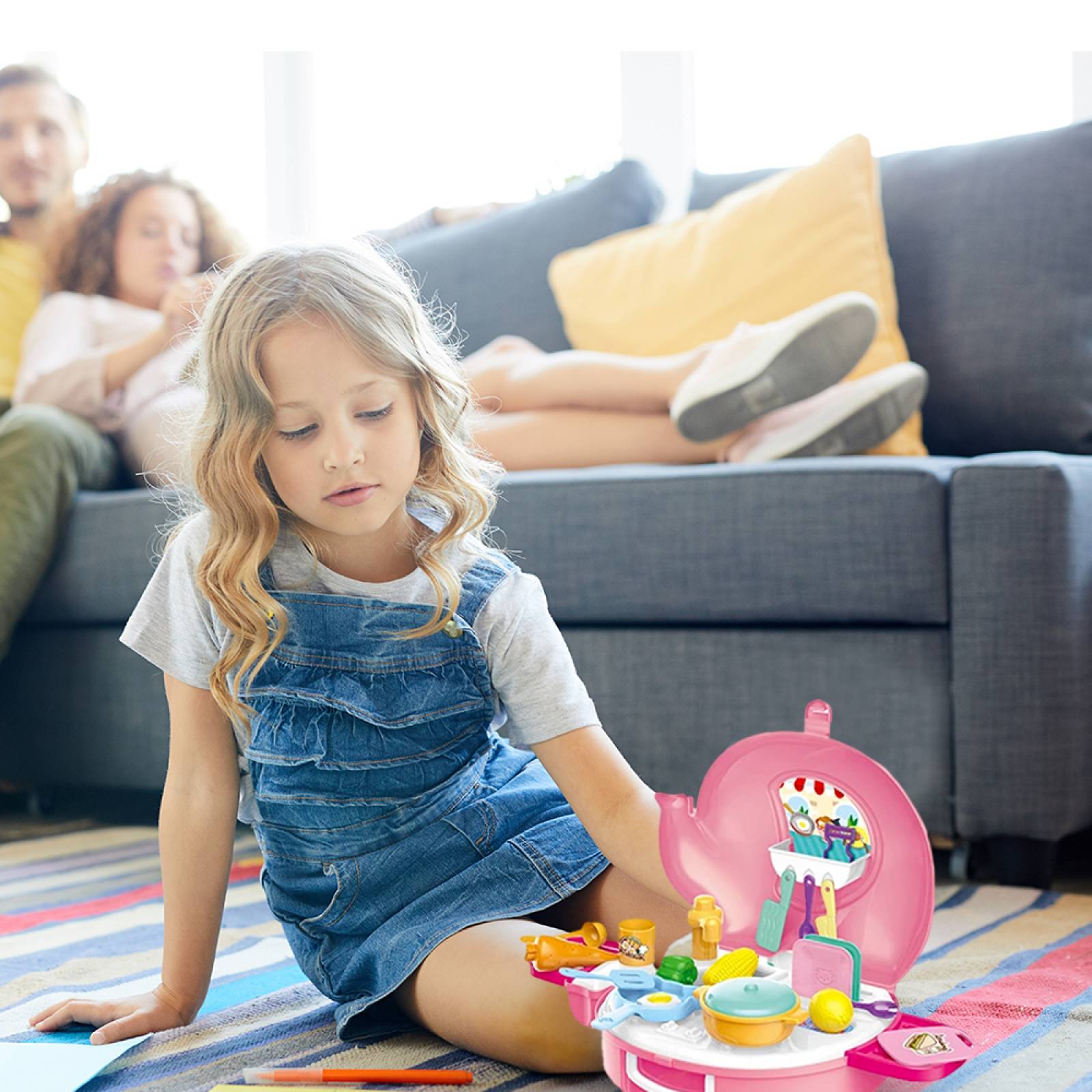 Miniso Set De Juguetes Divertidos Artículos De Cocina Con Maletín Portátil